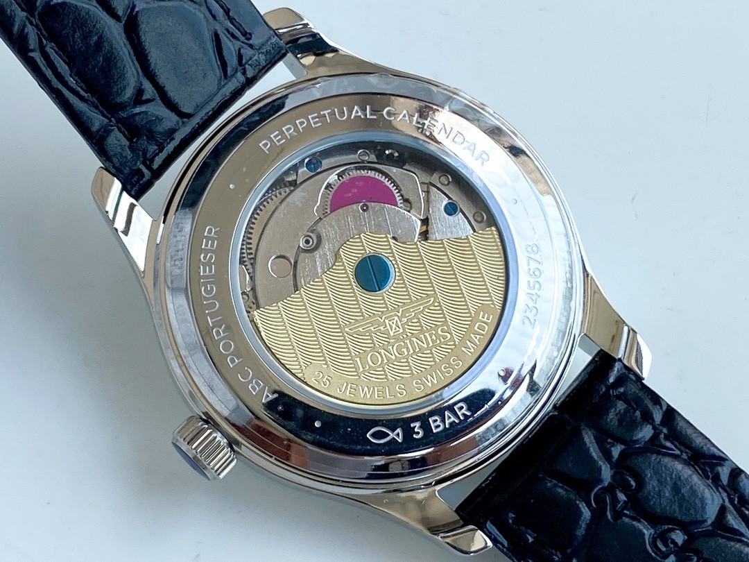 Longines Master Collection Men’s Automatic Moonphase Watch 40mm Leather