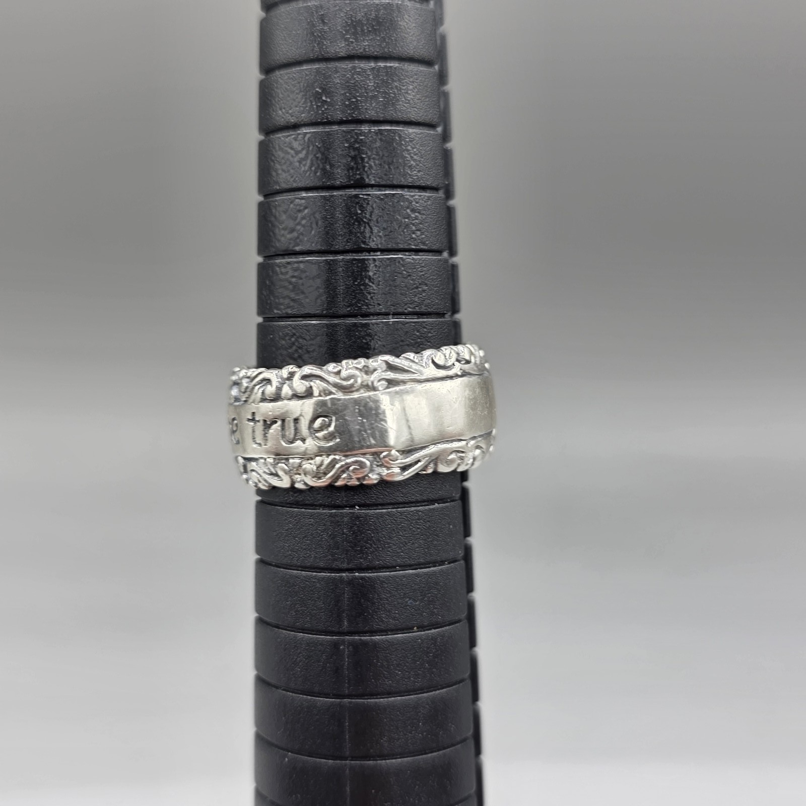 Sterling Silver 925 To Thine Own Self Be True Band Ring Size 8 Engraved 7.85g