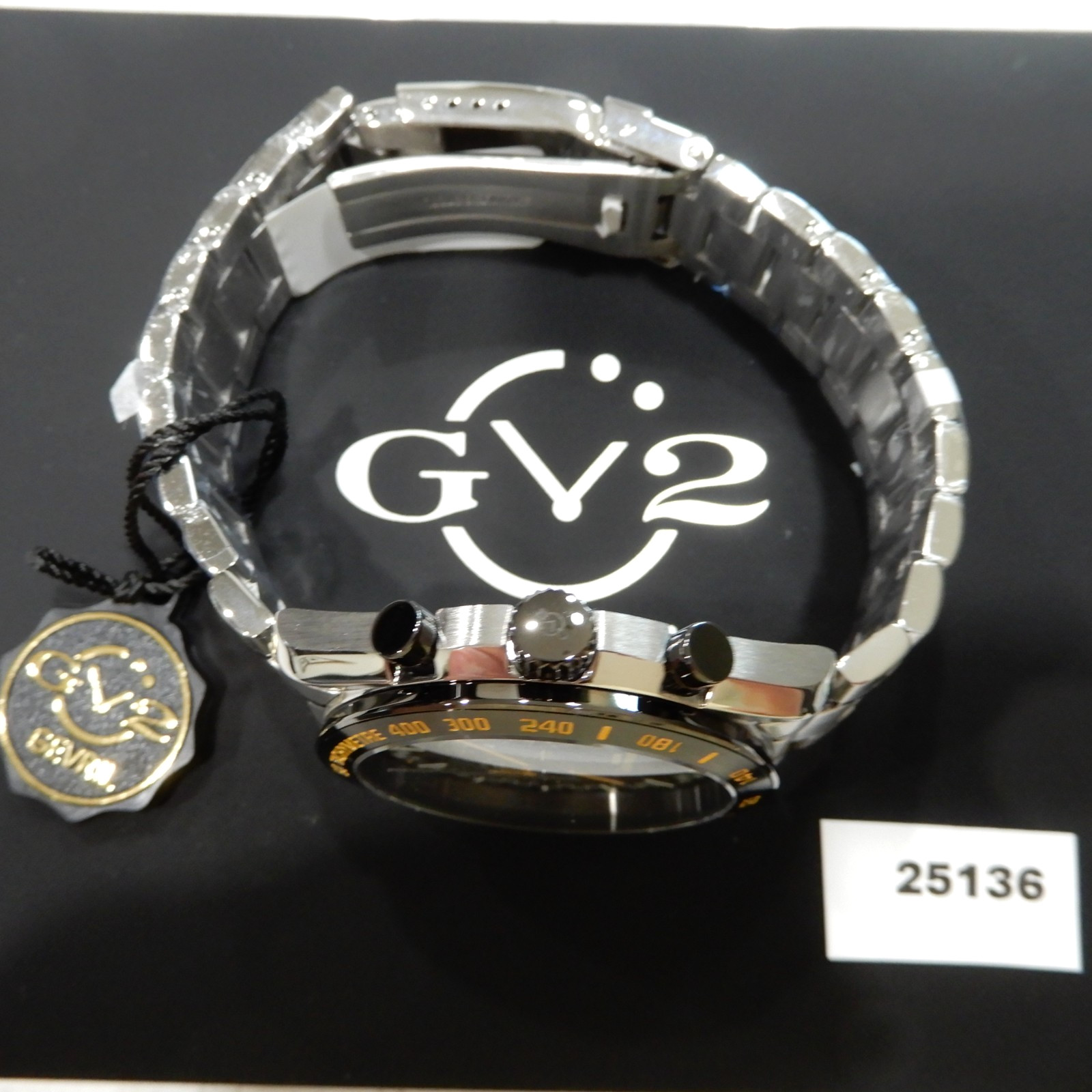 New In Box! WILL NOT LAST! GV2 Men’s FRECCIA CHRONOGRAPH-Swiss Quartz-Black Dial
