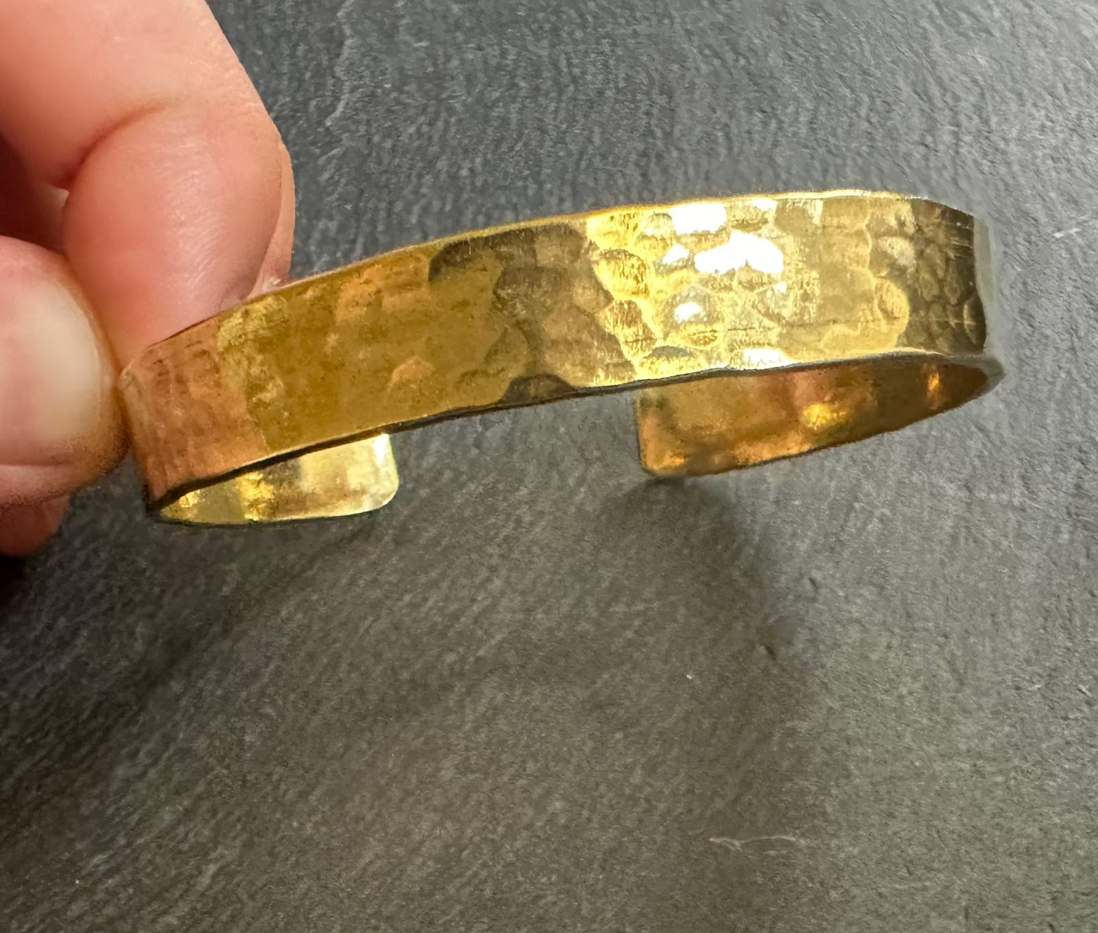 Handmade Spanish Copper Cuff Bracelet Hammered Adjustable Open Bangle Artisan