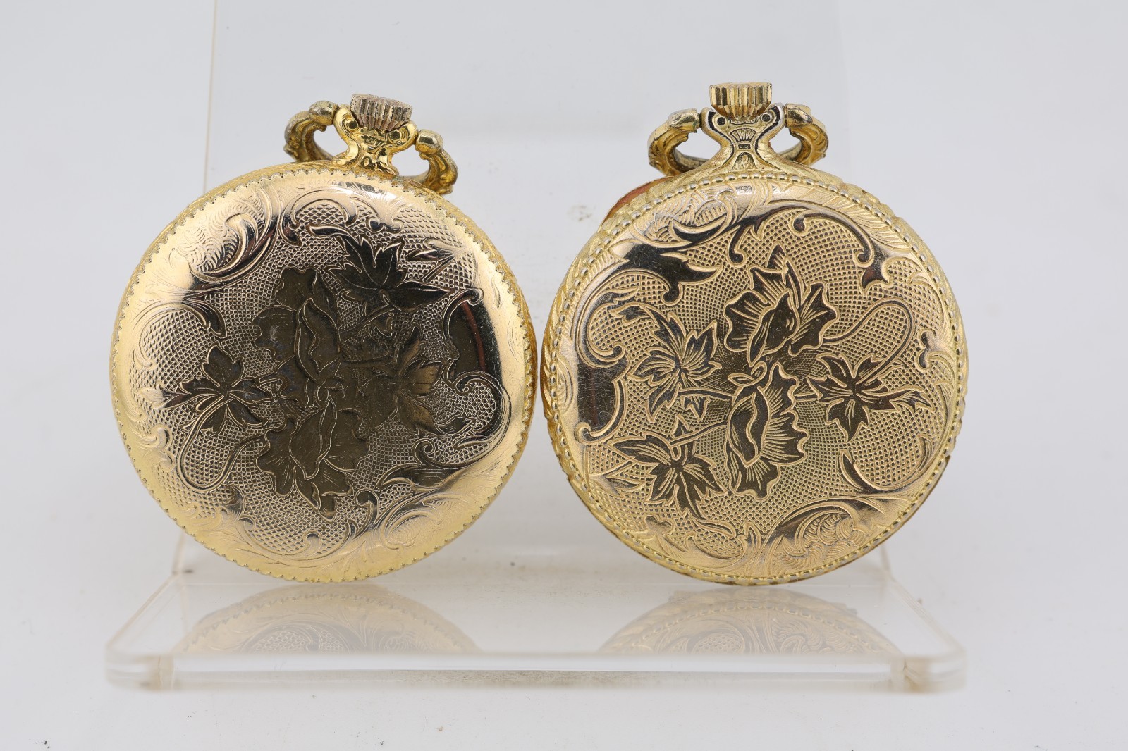 LOT OF 2, SWISS cal. BAUMGARTNER 866, 1j POCKET WATCHES, 34.2mm (LI)