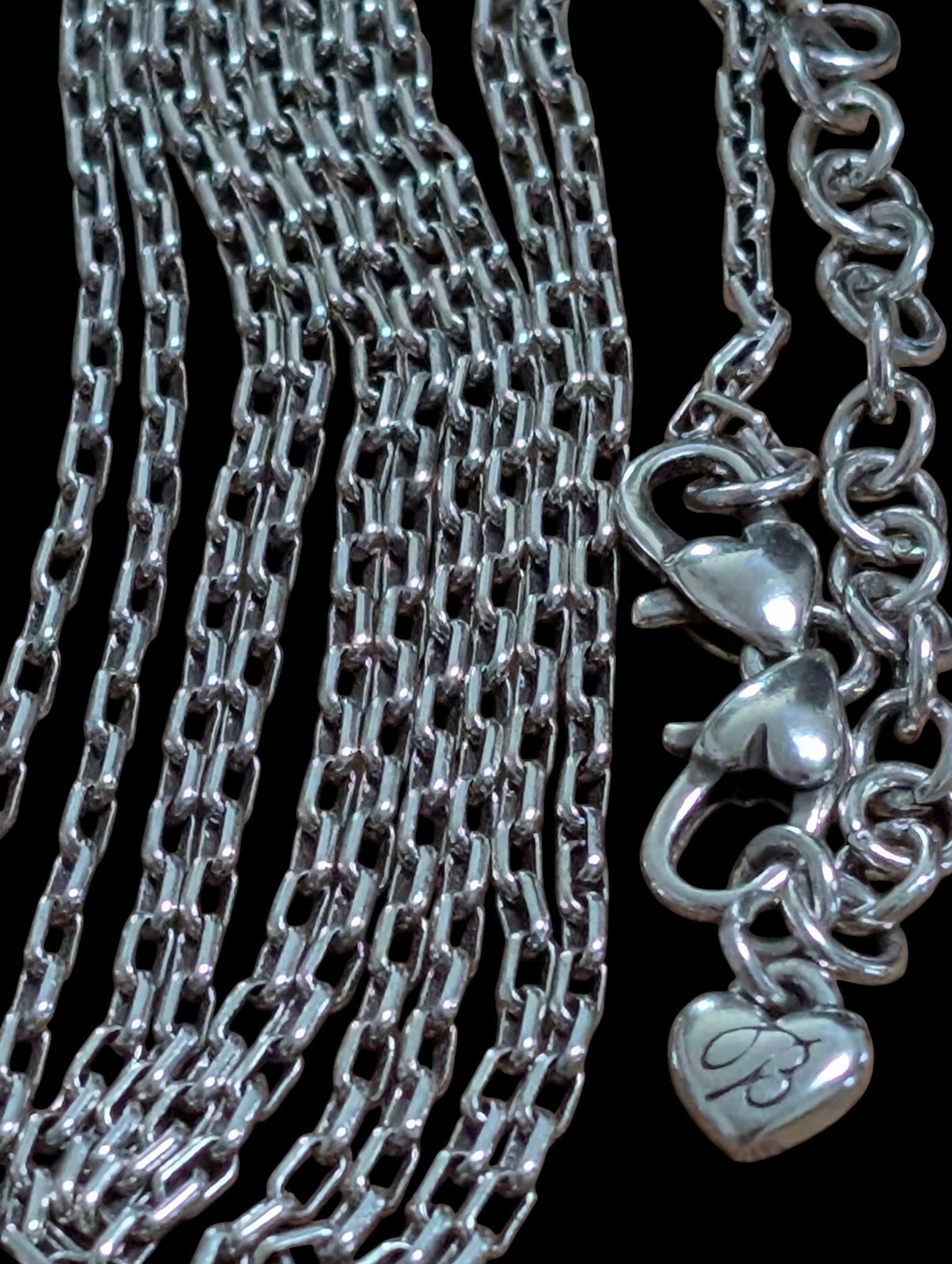 Brighton Vintage 40″ Long Multi Strand Scroll Pendant Statement Necklace Retired