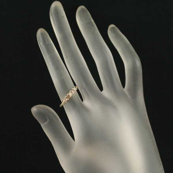 Auth GSTV Ring Brown Diamond 0.40ct Princess-cut US5 18K 750 Yellow Gold