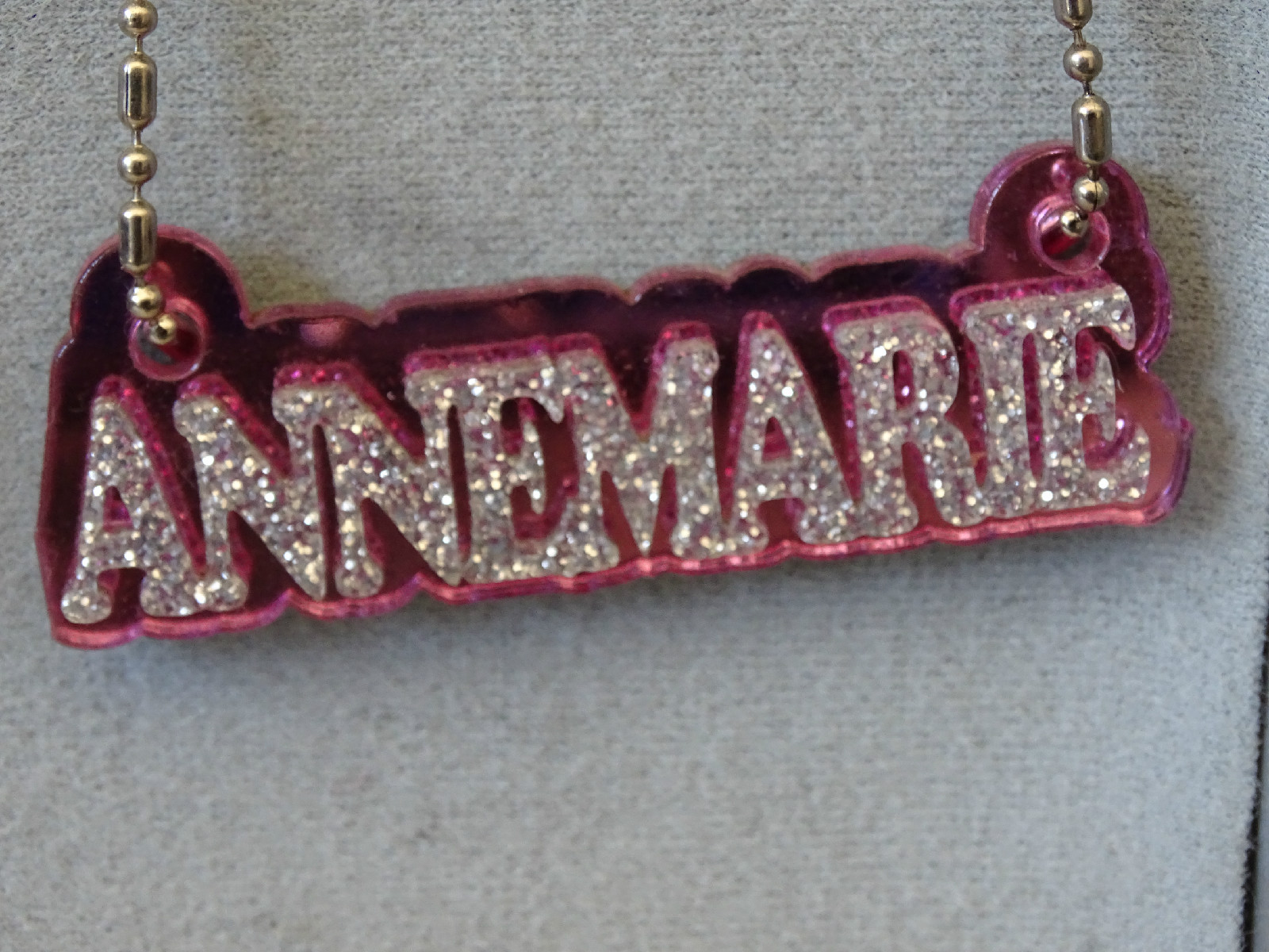 Personalized Name Necklace Custom Name Plate Acrylic Mirror Name Necklace Laser