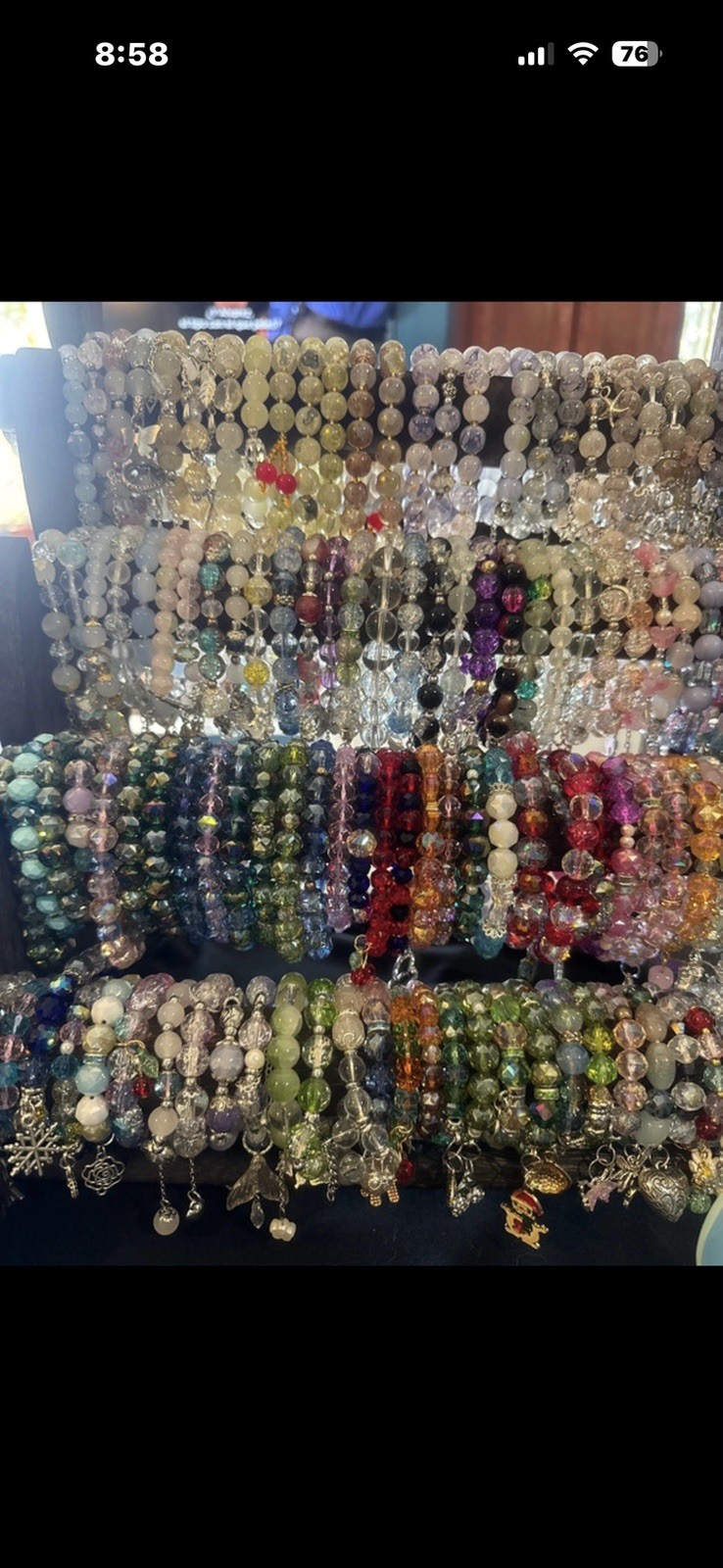 Mixed Jewelry Lot 50+ Multicolor Beaded Stretch Bracelets Mixed Materials