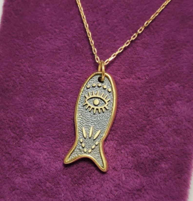 Ancient Egyptian Pendant Sun Fish charm Birthday Gift