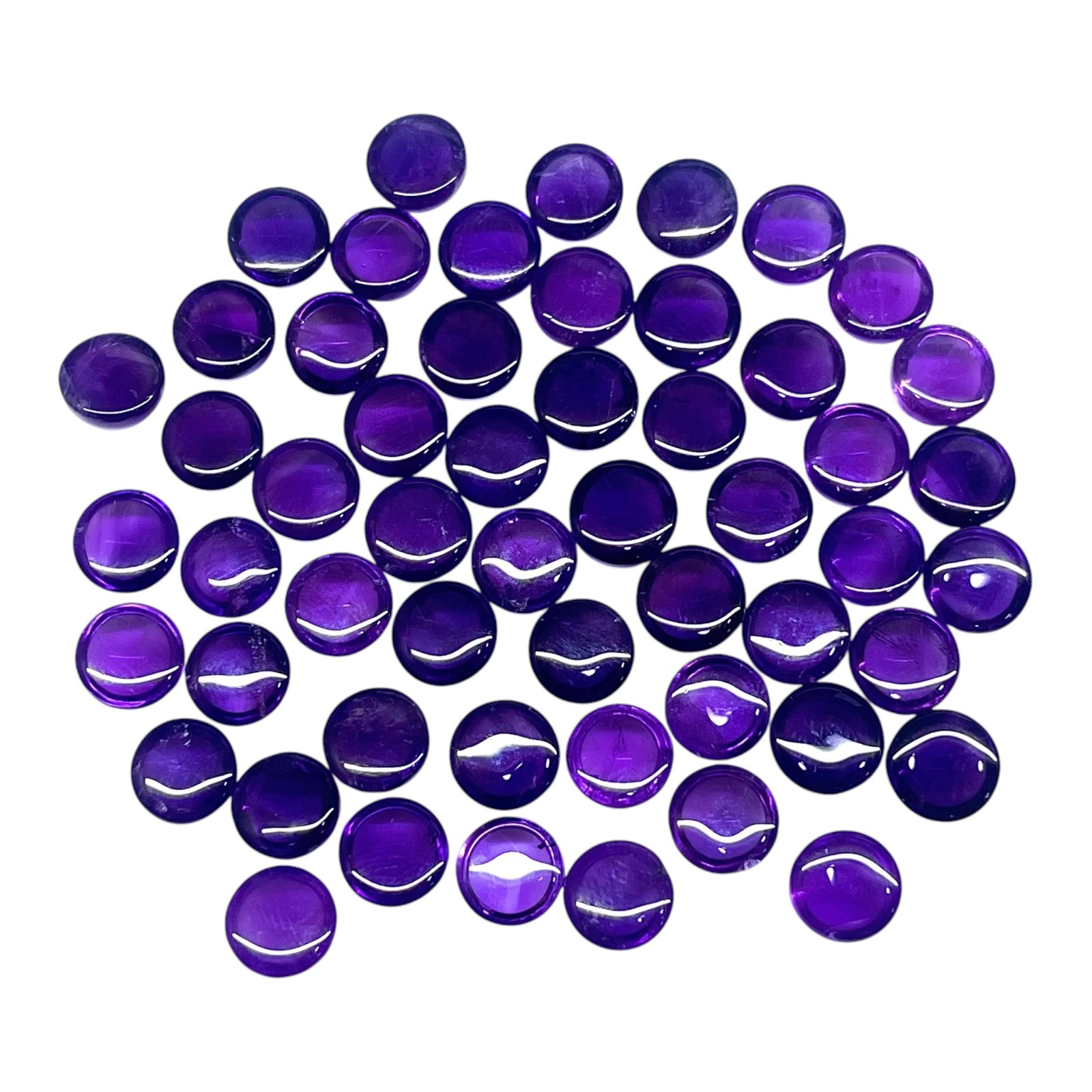 80 Pcs Natural Amethyst 7mm Round Cabochon Rich Purple Loose Gemstones Lot