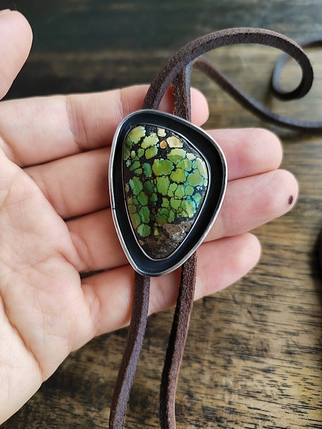 sterling silver turquoise bolo tie blue moon western cowboy necktie gift