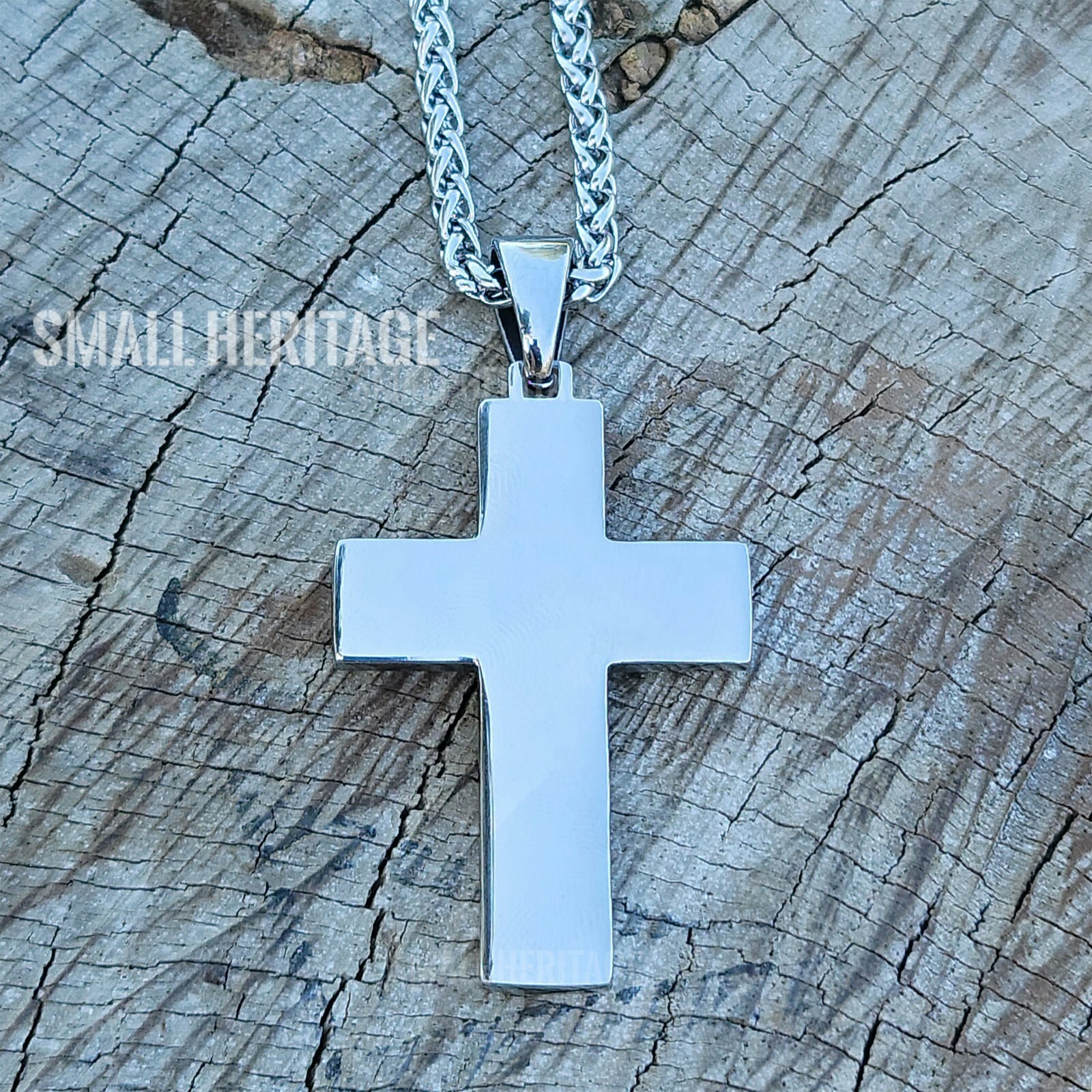 Stainless Steel Lion Cross Necklace Christian Pendant Medieval Style Men Women