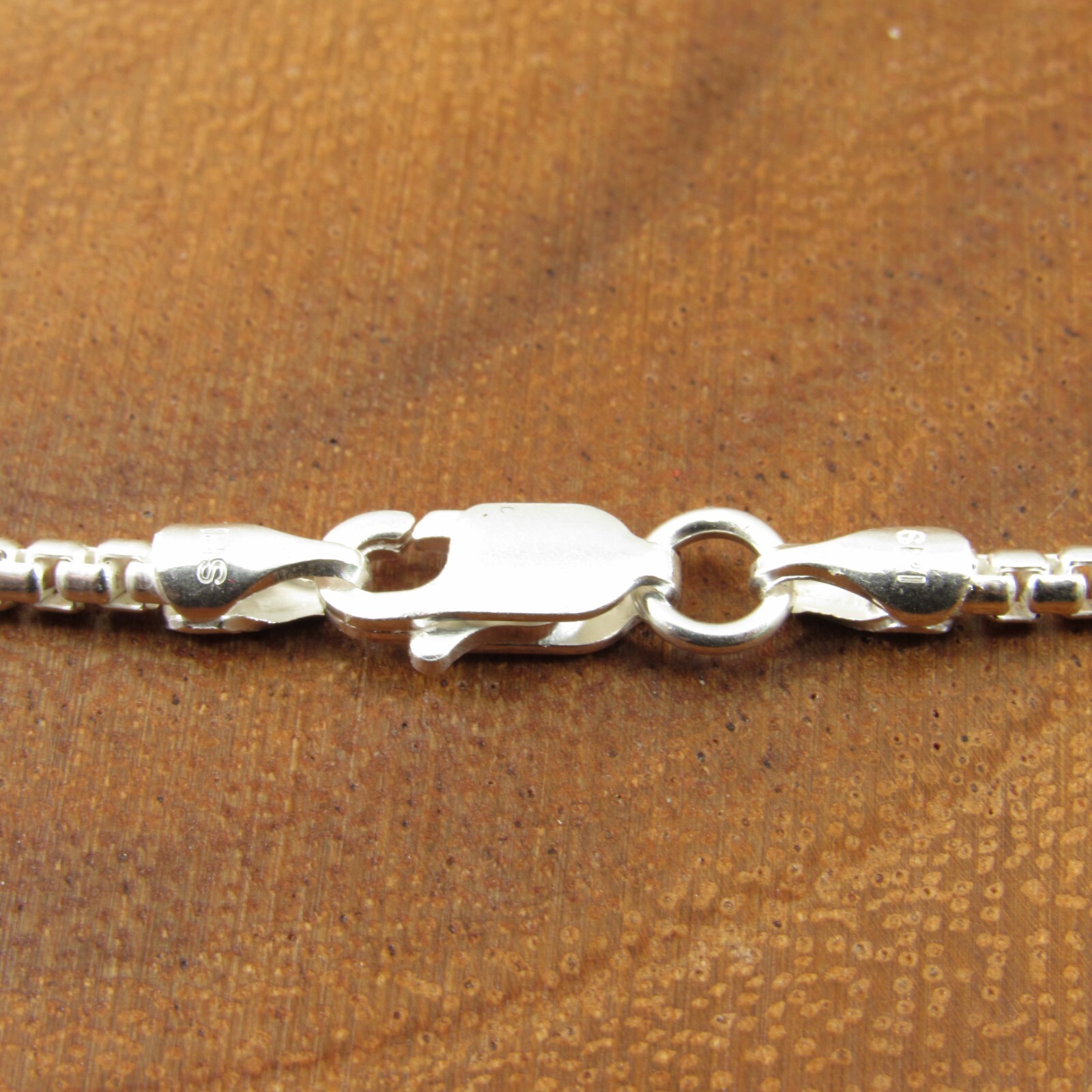 2.1MM Solid 925 Sterling Silver Italian Unisex Round Box Chain Rounded Necklace