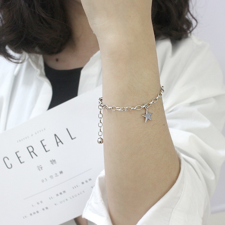 Beautiful Star Charm Stainless Steel Bracelet Women Anti Tarnish Hypoallergnic