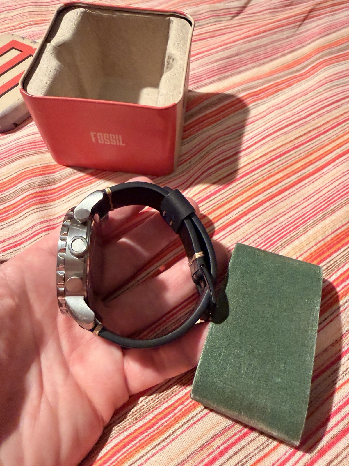 Fossil Nate JR1355 Chronograph Brown Wood-Dial – MINT