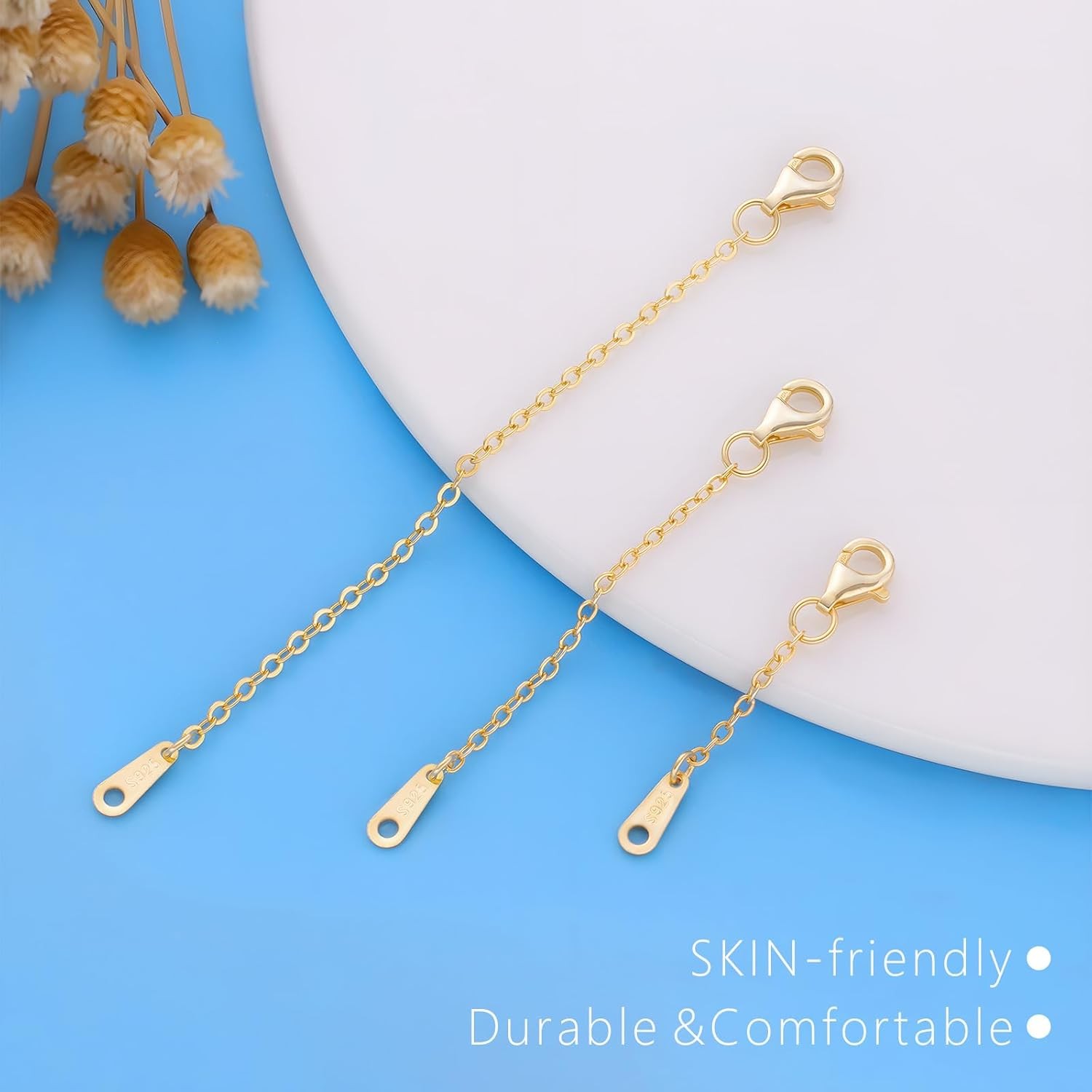 Necklace Extenders Gold Chain Extenders for Necklaces Extensions Sterling Silver
