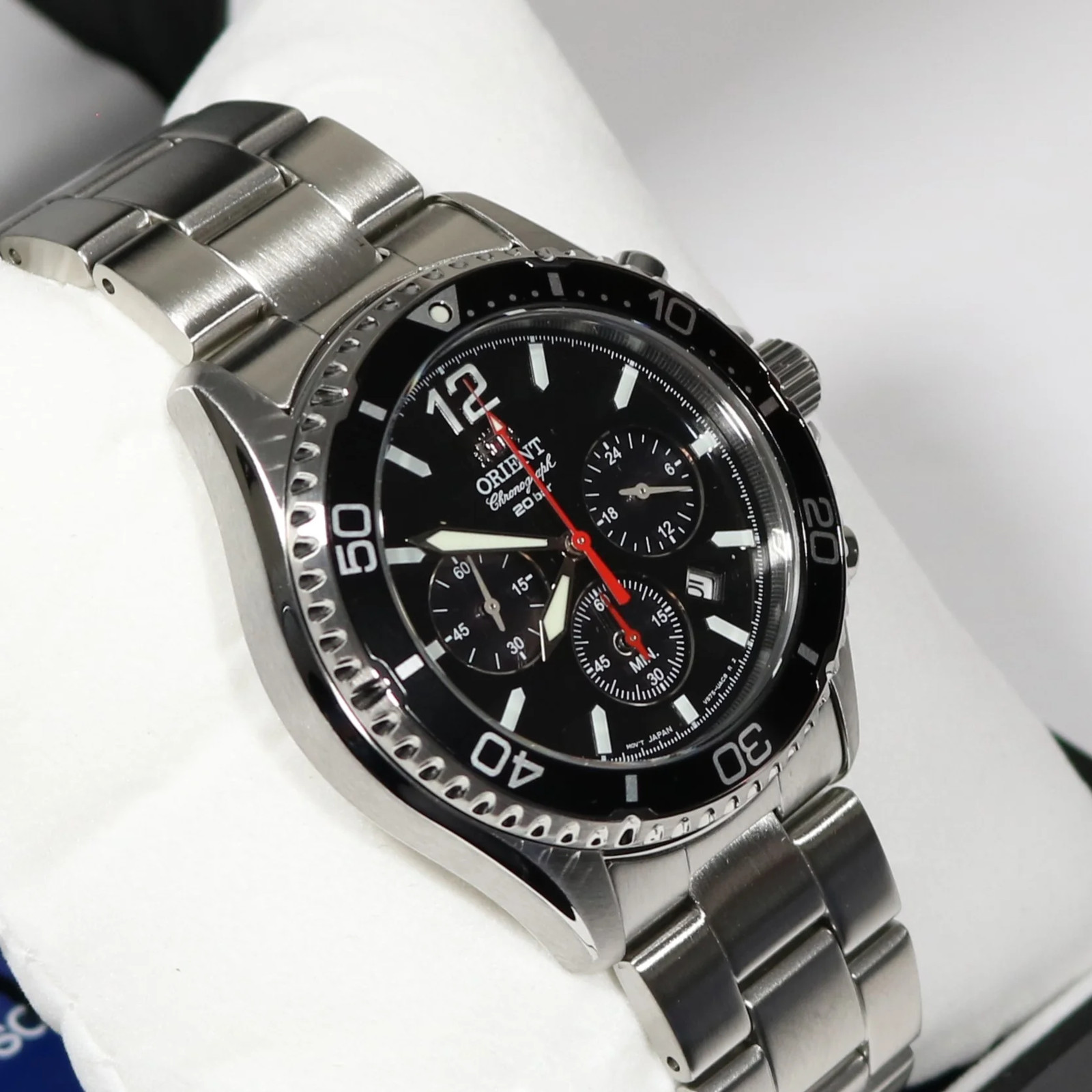 Orient Sports Mako Solar Black Dial Men’s Stainless Steel Watch RA-TX0202B10B