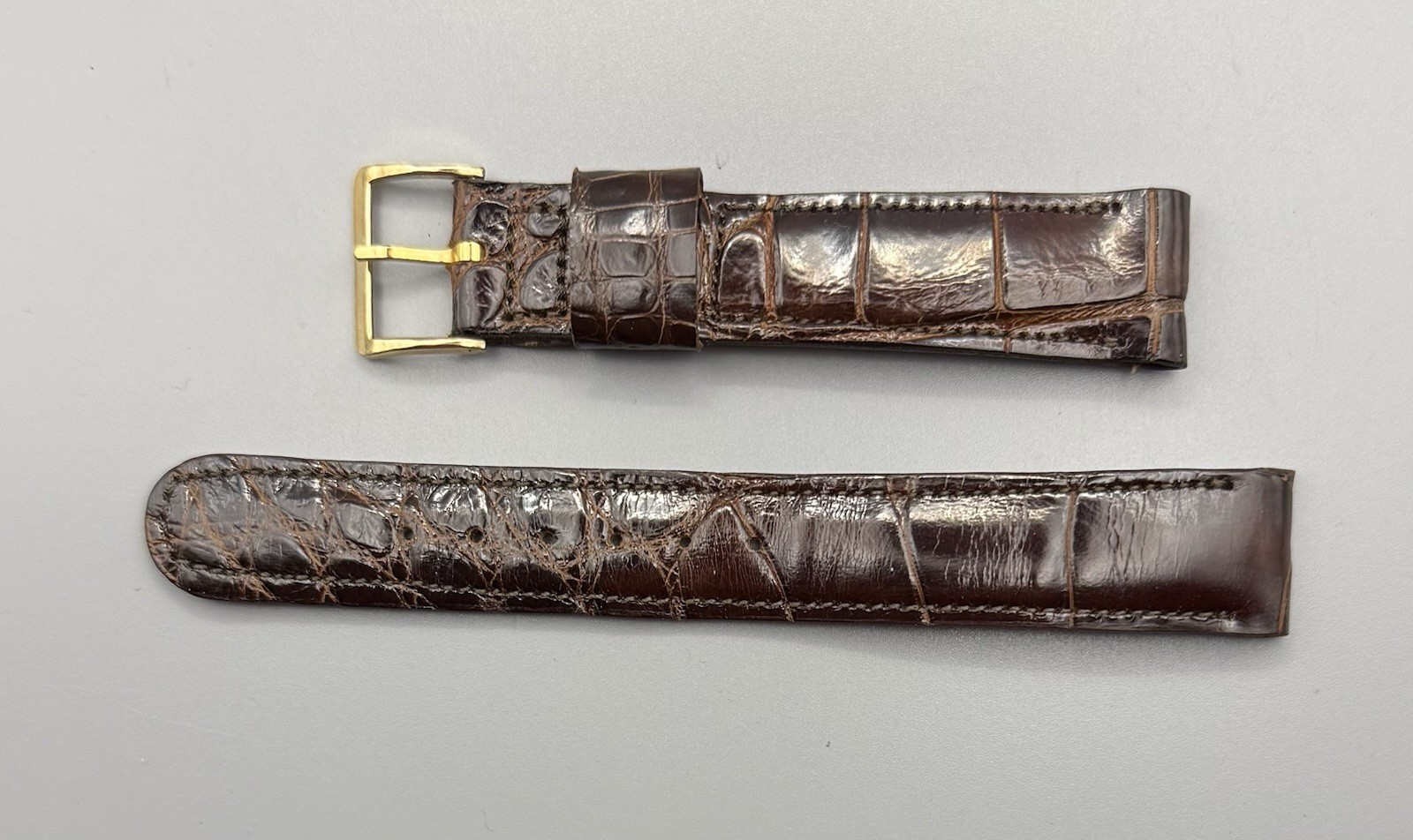 NOS 1950-60s Hamilton Custom Deluxe Alligator 11/16 R Watch Band & Signed Buckle