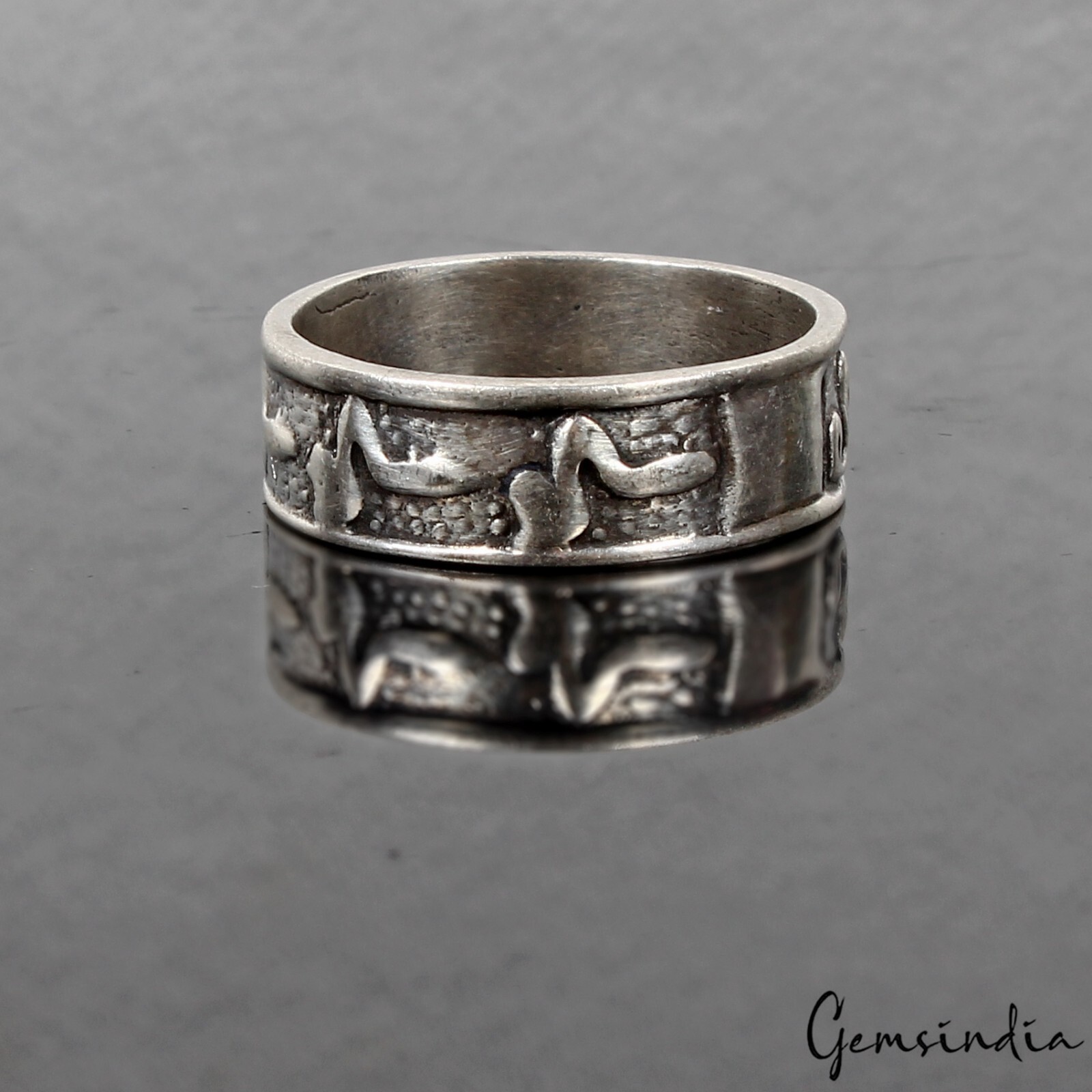 4.40 Gram Beautiful 925 Sterling Silver Carved Classic Unisex Thumb Ring ~8 US