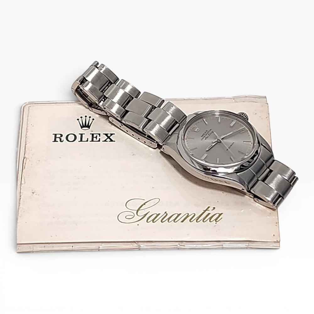 Full Set 1971 Rolex Mens Air King Precision 34 mm Steel Automatic Watch 5500