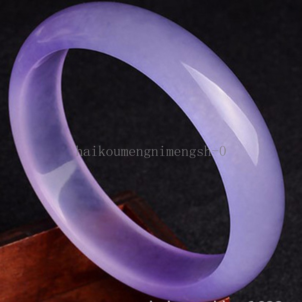 Certified Ice Lavender 54-64mm Natural Burma Jade jadeite Bangle Bracelet