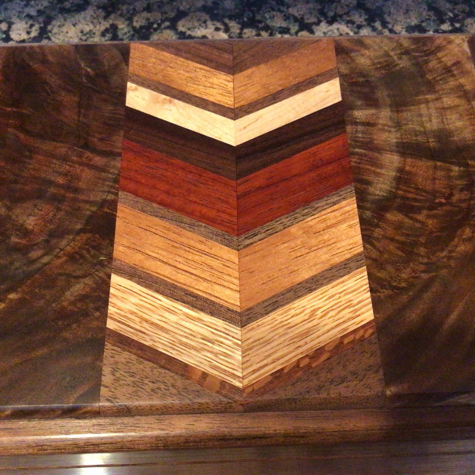 Georgous Solid Walnut-Brass Inlay Jewelry/Keepsake Chest