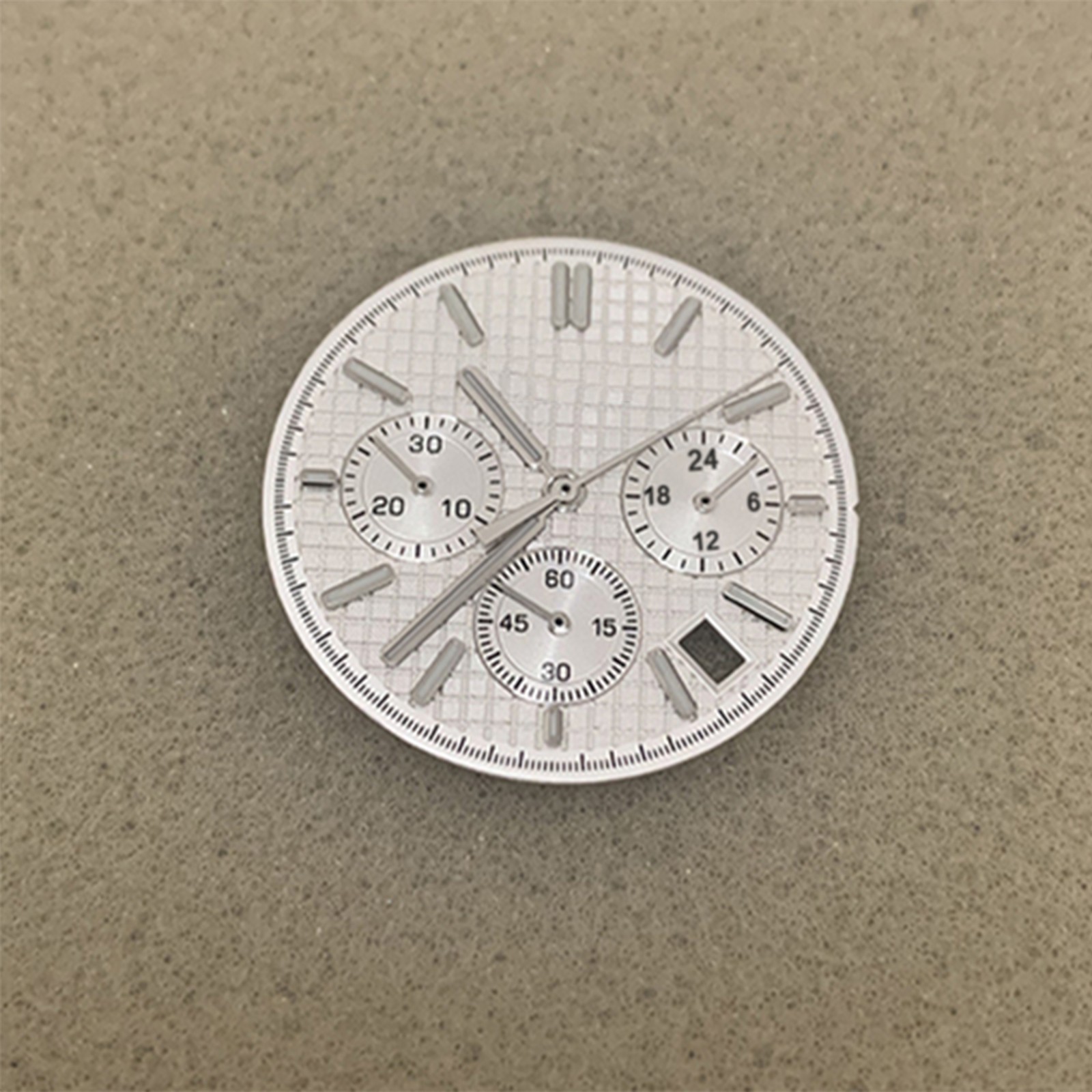 31.8mm Watch Dial Silver Watch Hands Green Luminous for Vk63 Movement