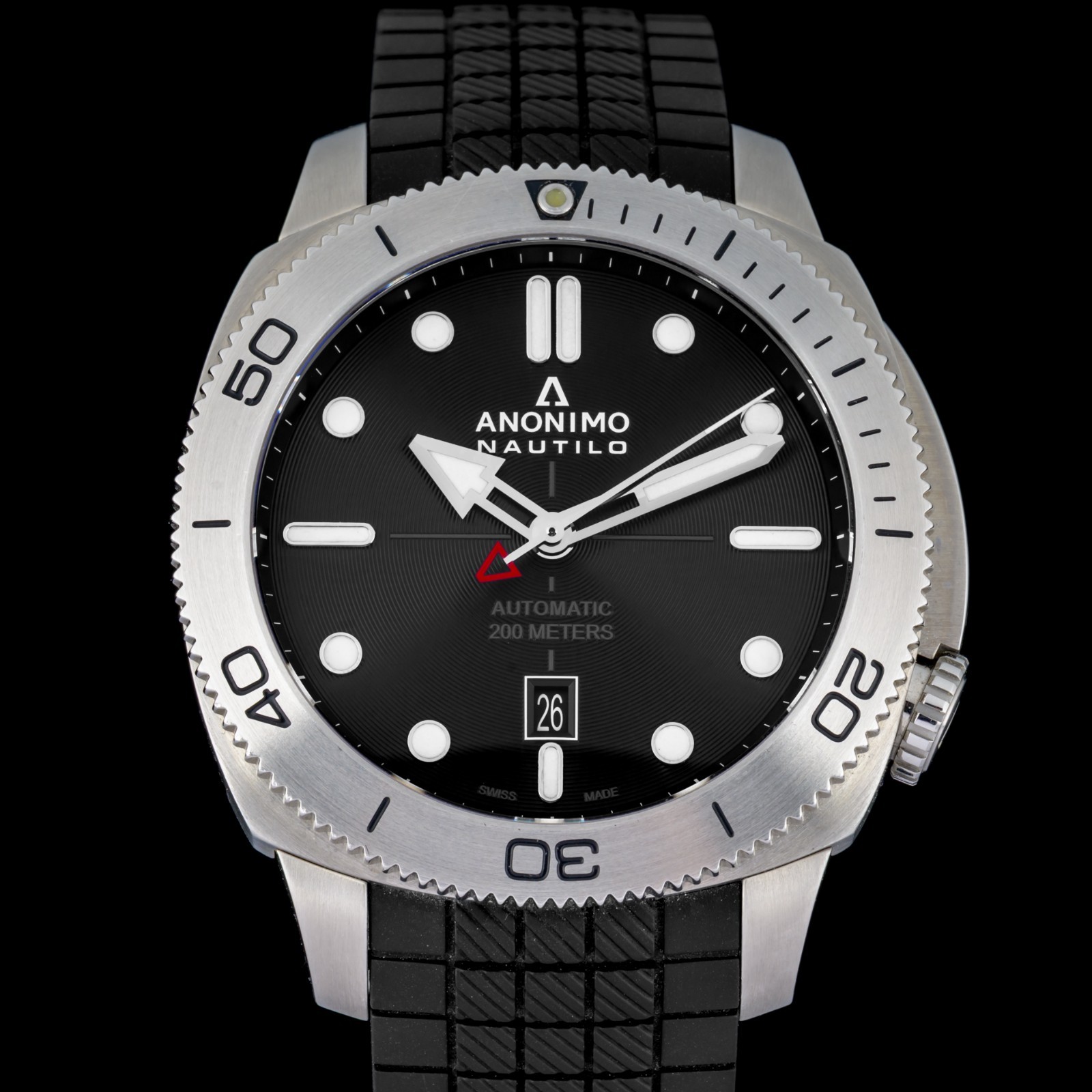 Anonimo AM-1001.01.001.A11 Nautilo Auto 44mm Black Men’s Watch + Box and Card