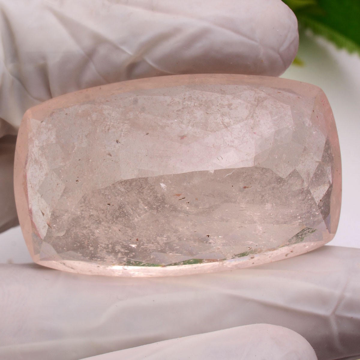 174 Cts Natural Morganite Unheated 48mmx29mm Cushion Cut Certified Huge Gemstone