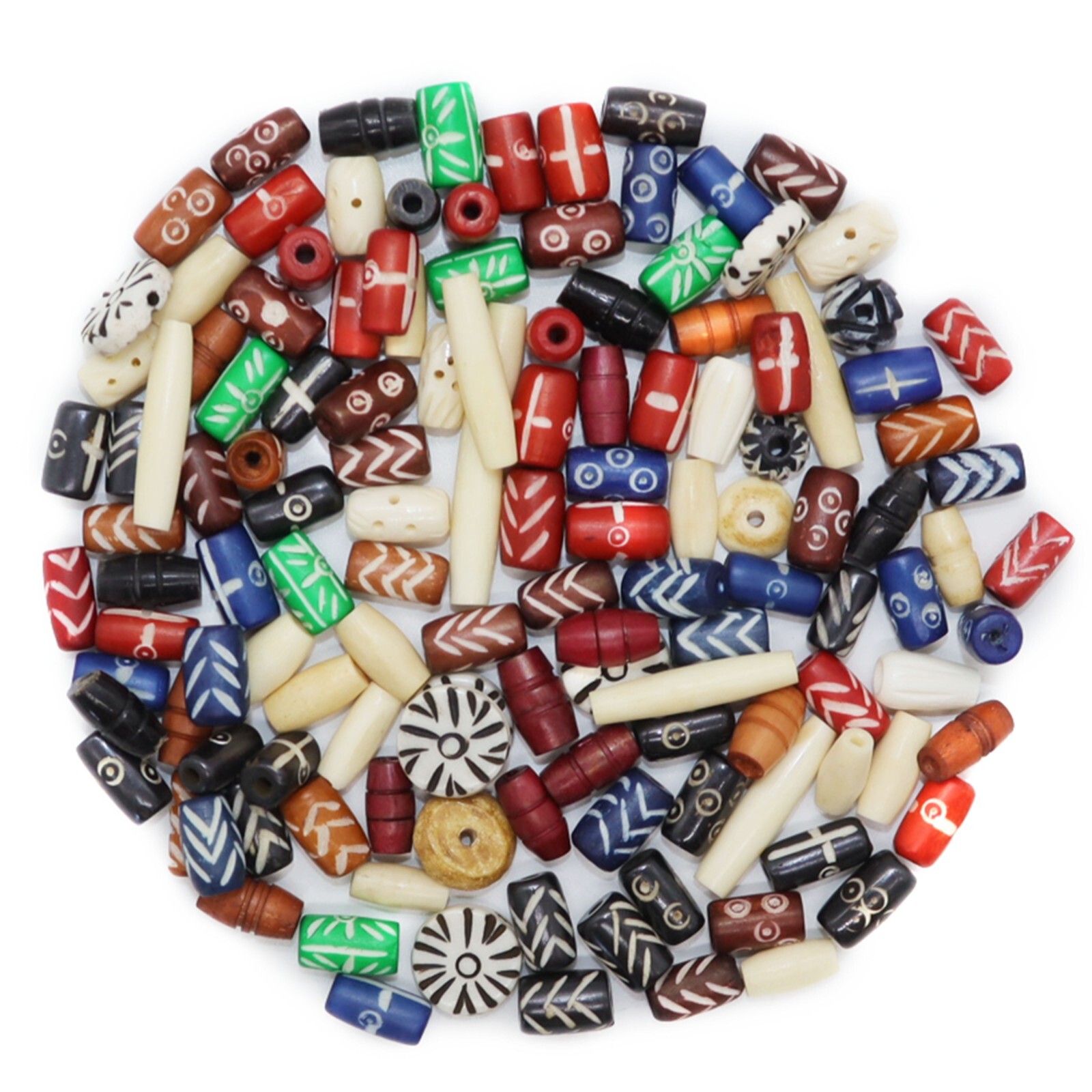 Fun-Weevz 120 PCS Assorted Bone Beads for Jewelry Making Adults