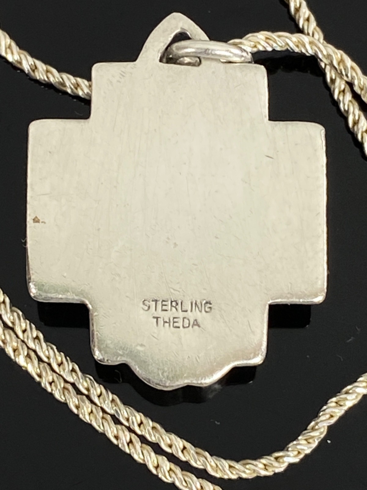 Sterling Silver THEDA Jesus Christ Crown Of Thorns Pendant Necklace 10.4g / 18g
