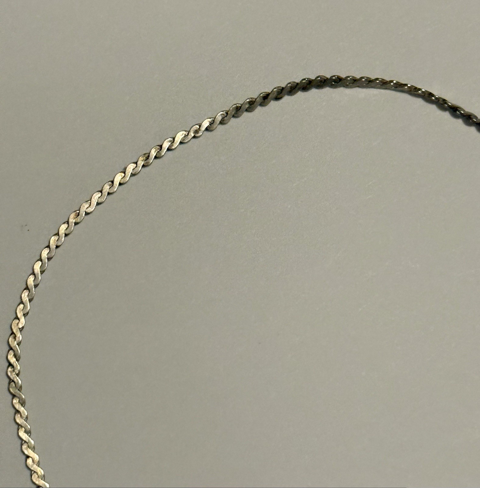 Vintage UnoAerre Italy 925 Sterling Silver Serpentine Flat Link Chain Bracelet7”