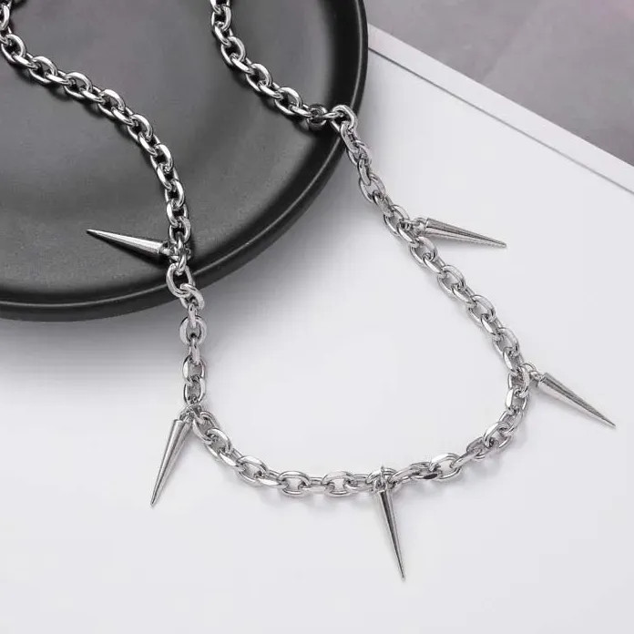 Punk Hip Hop Gothic Metal Rivet Cross Choker Necklace Y2K Trendy Pendant