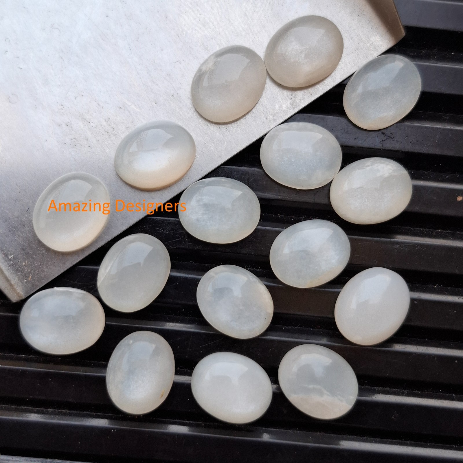 Natural White Moonstone Oval Cabochon 3x5mm to 12x16mm Loose Gemstone
