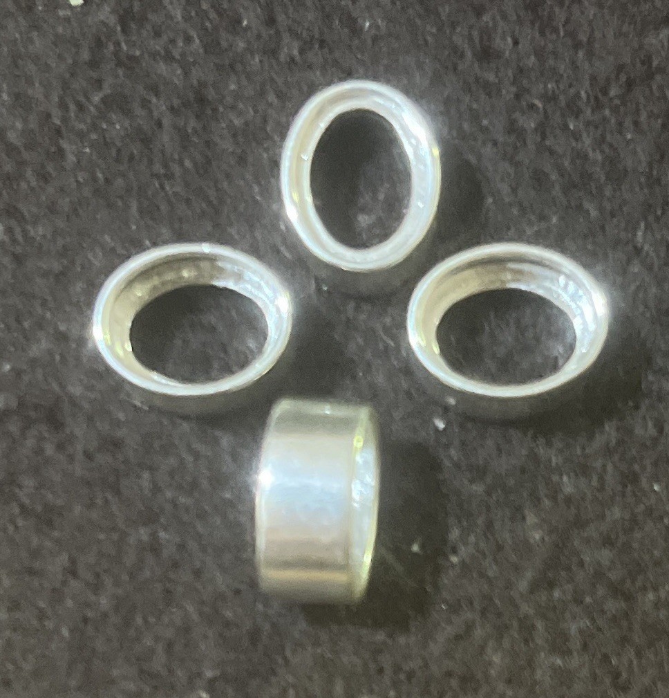 8x6mm Oval Tube Setting Cast Sterling Silver Step Bezel Cup 6×8