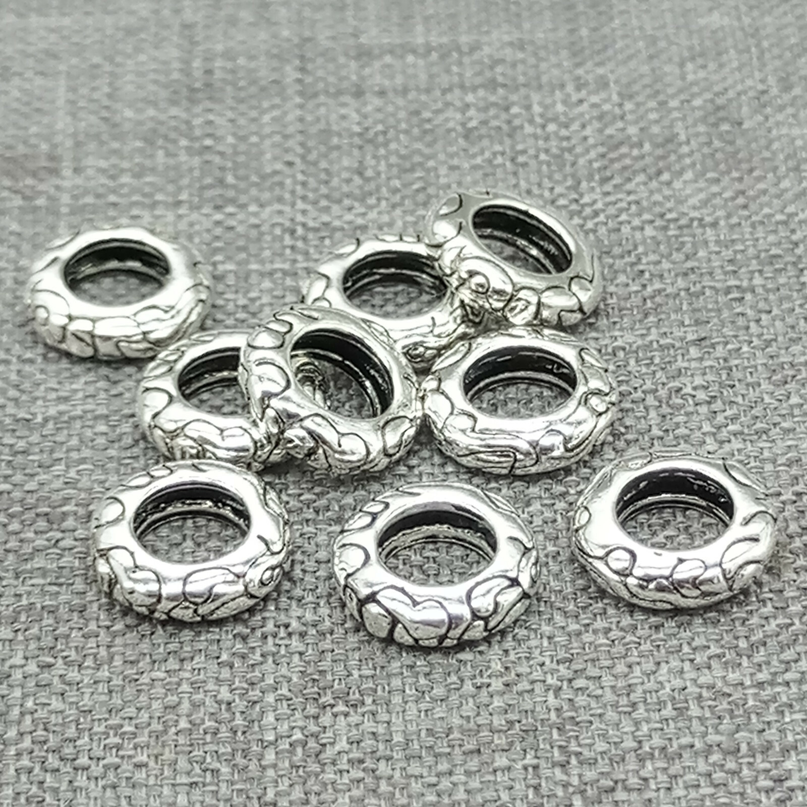 10pcs of 925 Sterling Silver Spiral Spacer Beads Large Hole for Bracelet