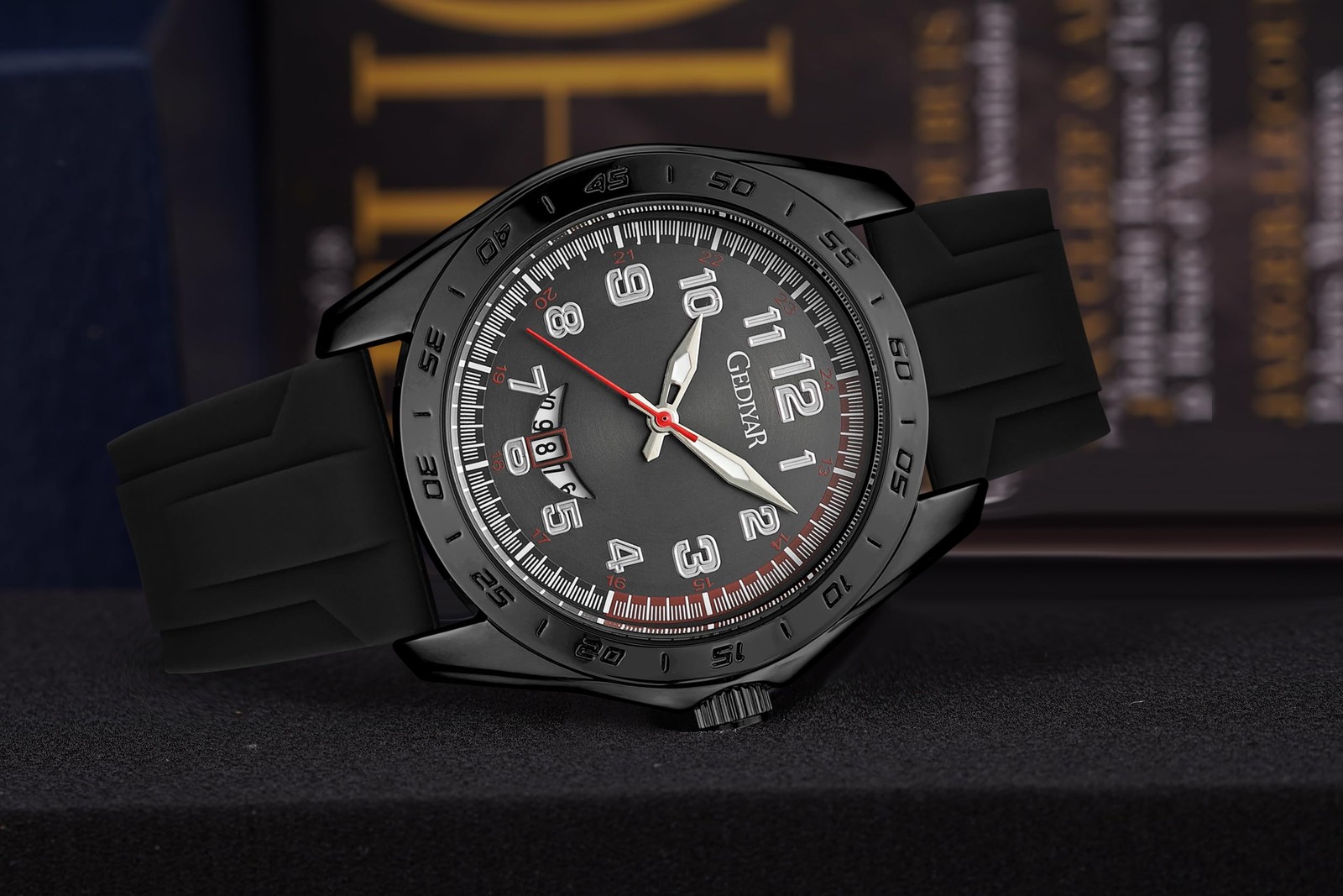 Mens Wrist Watch Big Dial Numbers Casual Business Sport Waterproof Silicone Band