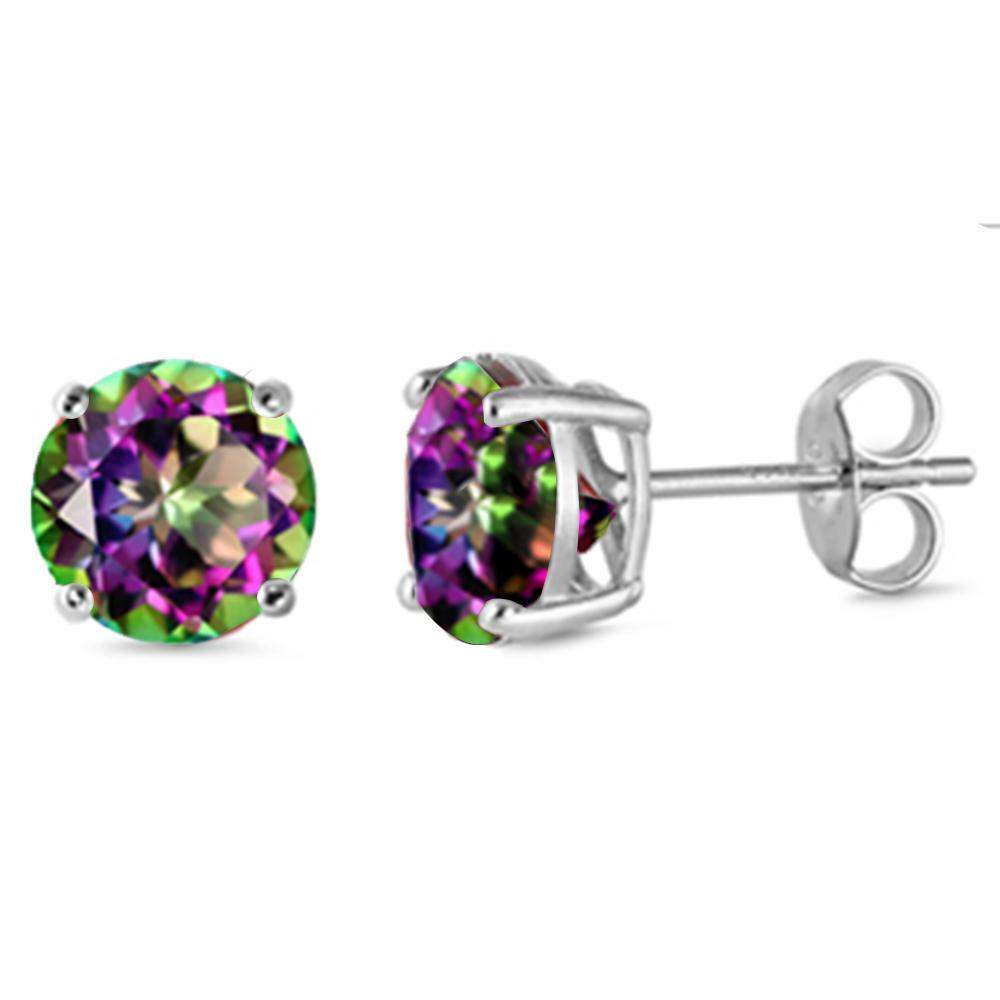 Round Black Cubic Zirconia Stud Earrings 2mm-10mm Available!