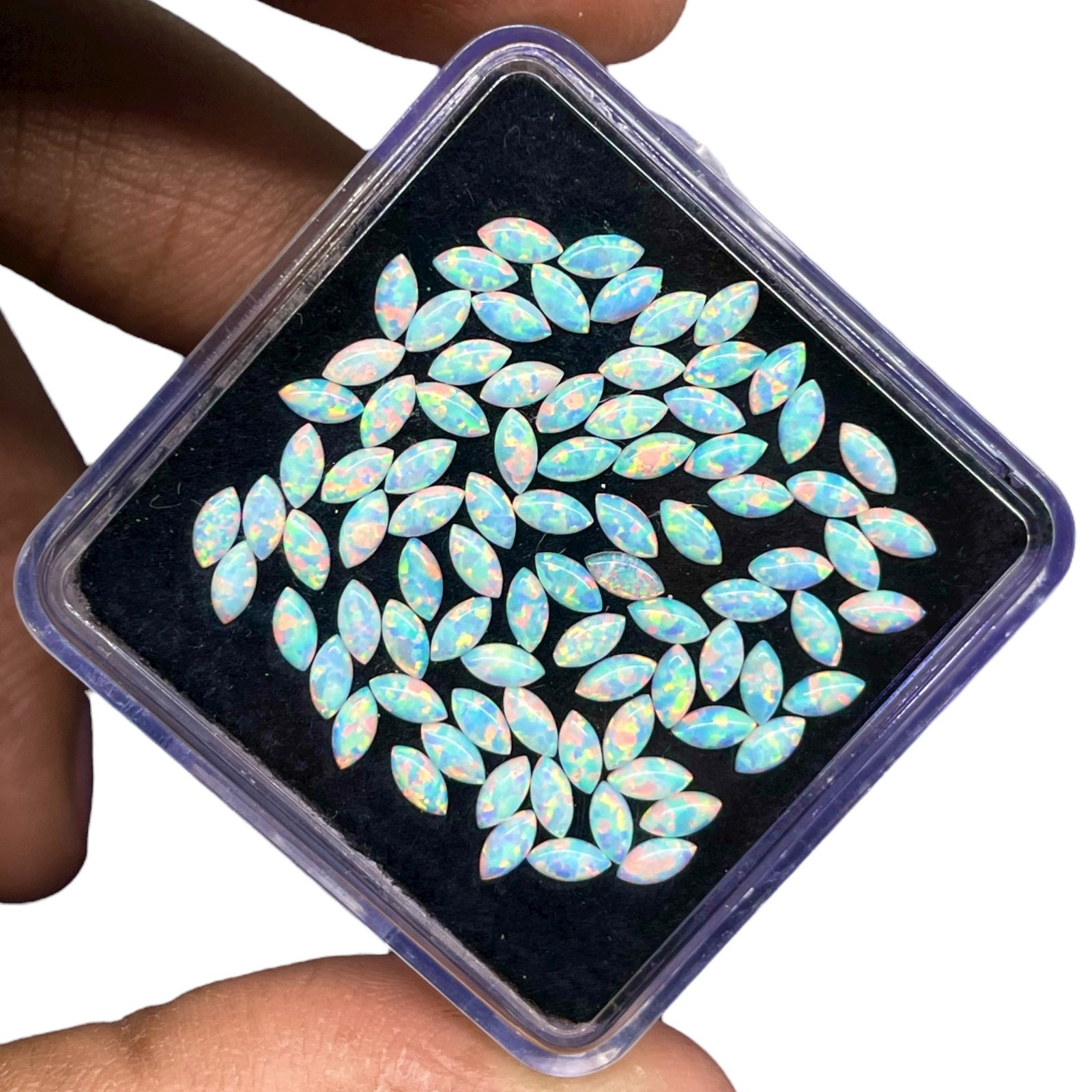 20 Pcs Australian Opal 4x2mm Marquise Cabochon AAA Quality Lab Created Gemstones