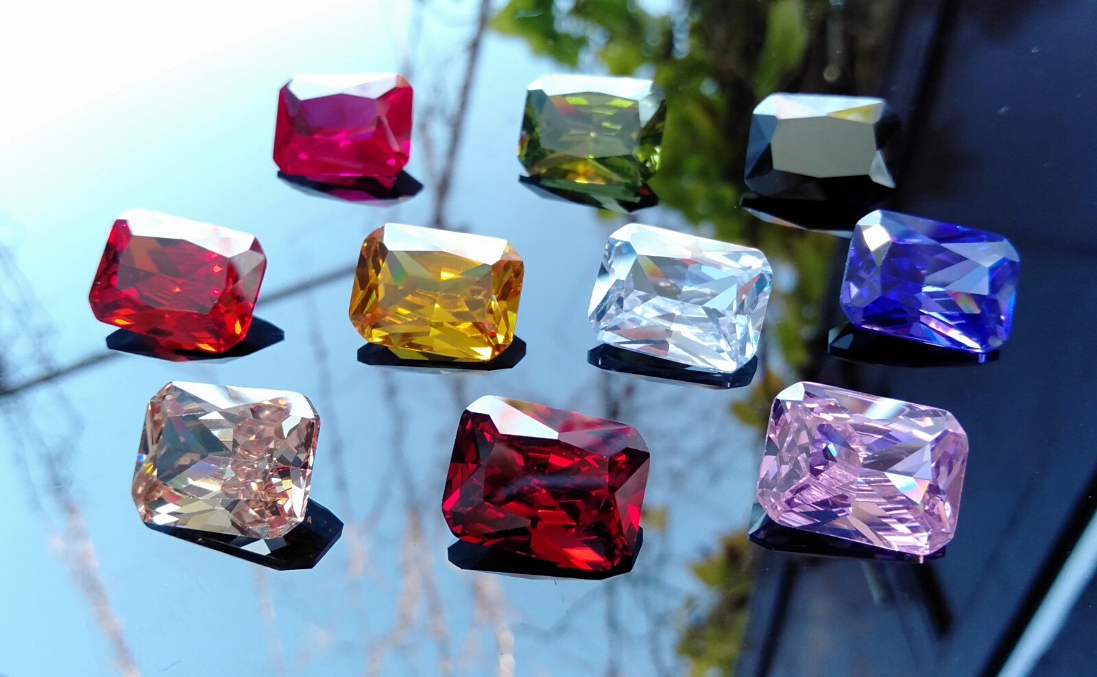 Cubic Zirconia AAA Quality Octagon shape 10 Multi-Colors CZ Stones(3x5to12x16)mm