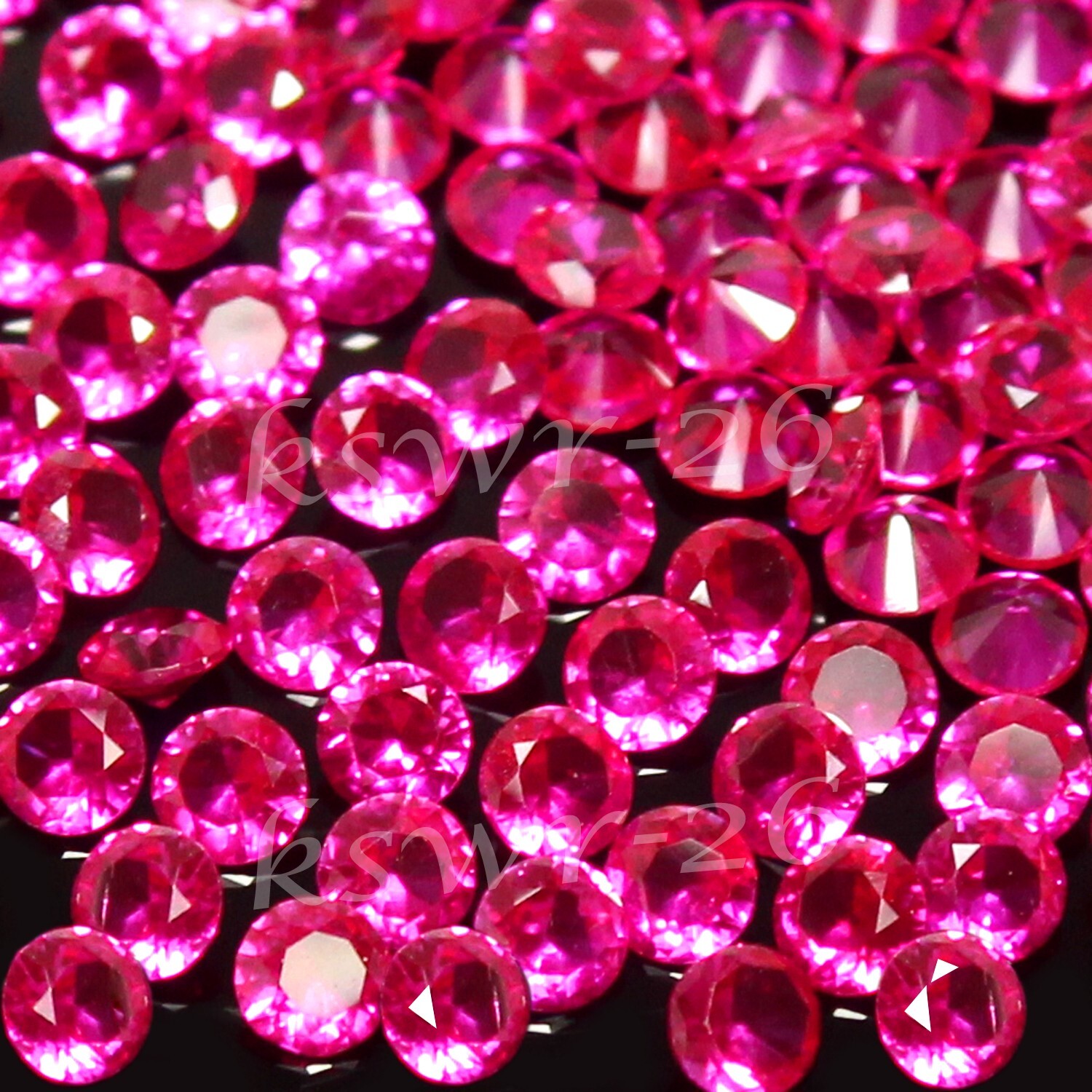 Natural 1.4 mm Round Shape Certified Myanmar Red Ruby AAA+ Gemstone 100 Pcs Lot