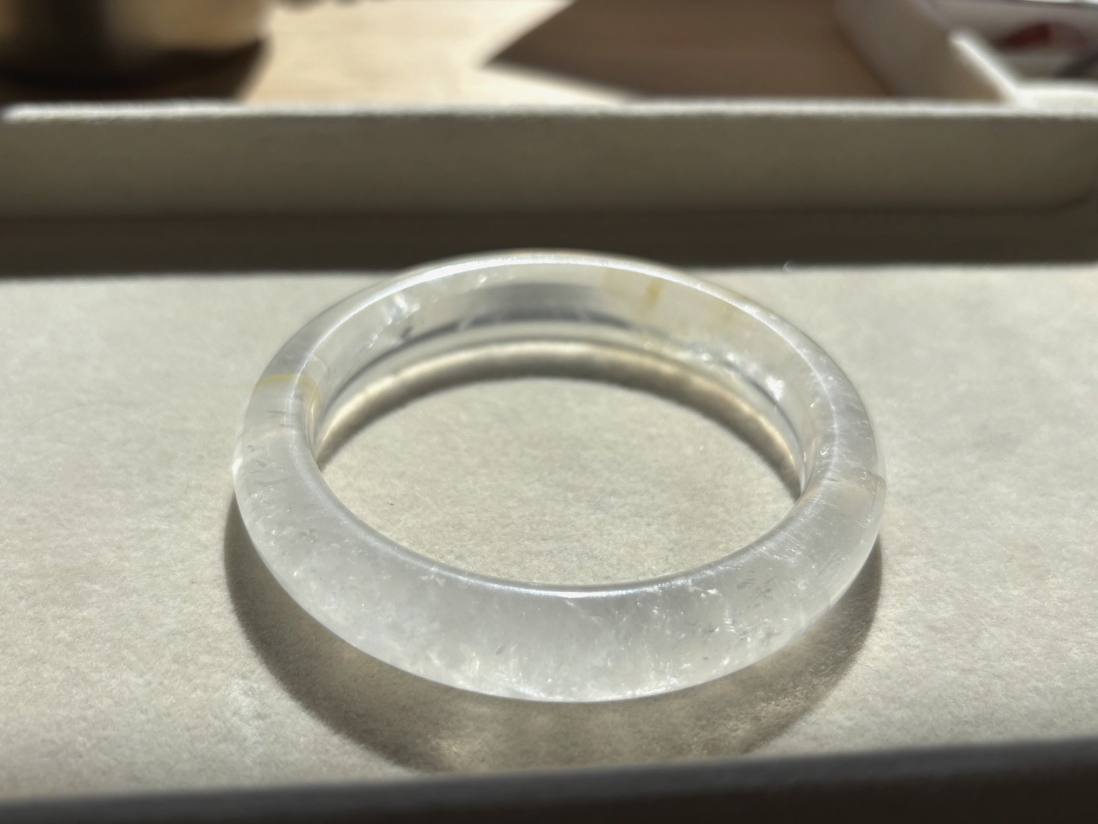 57mm Natural Clear Quartz Bangle Bracelet Pure White Crystal Untreated Gemstone