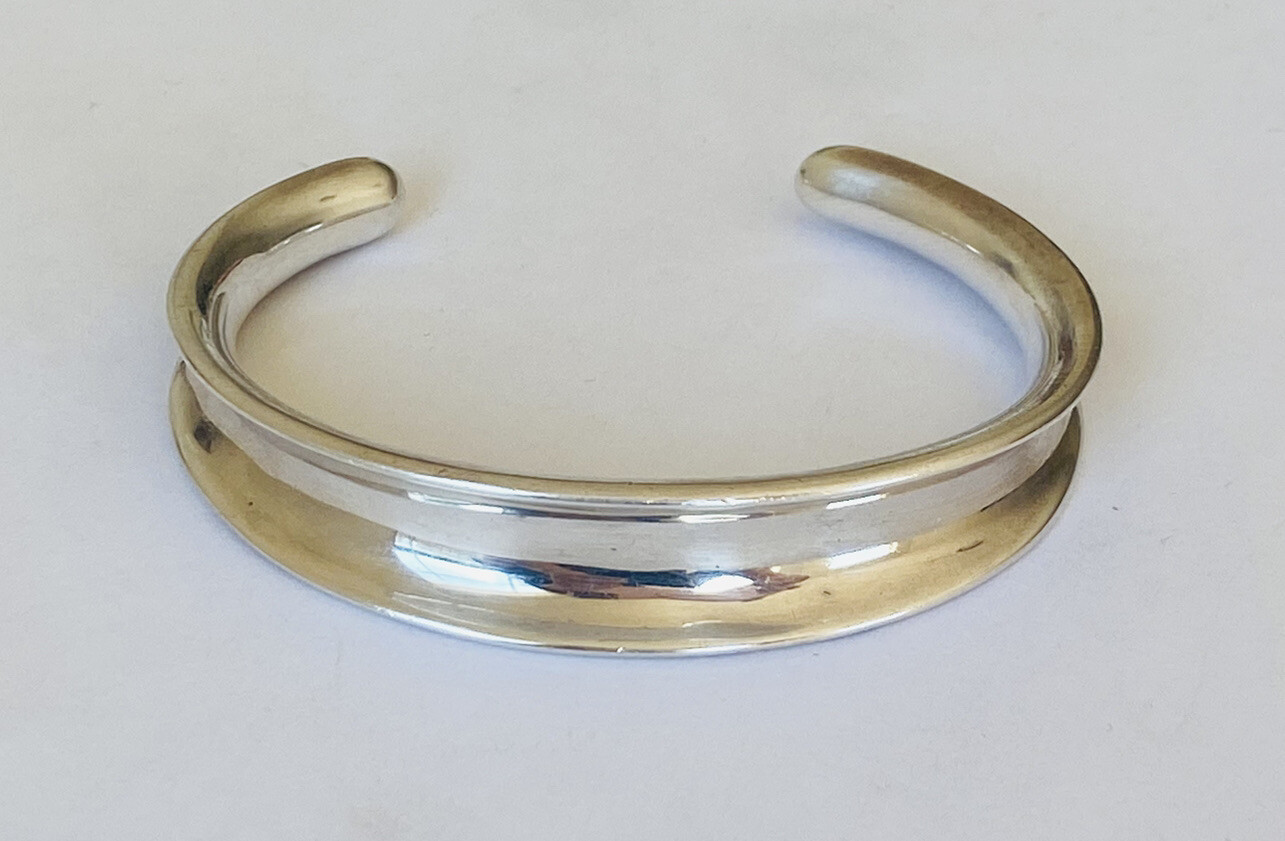 Vintage Robert Lee Morris Sterling Silver Concave Cuff Bracelet 34-Grams