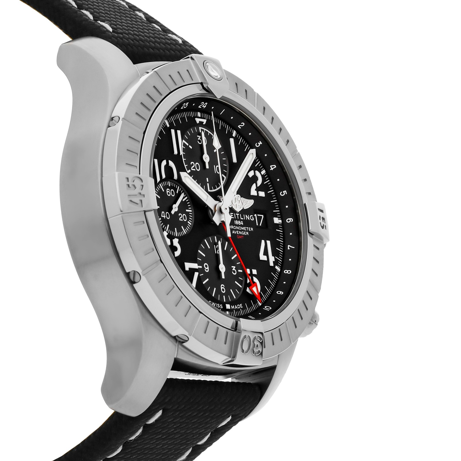 Breitling Avenger Automatic Chrono GMT Steel Mens 45mm Watch A24315101B1X2