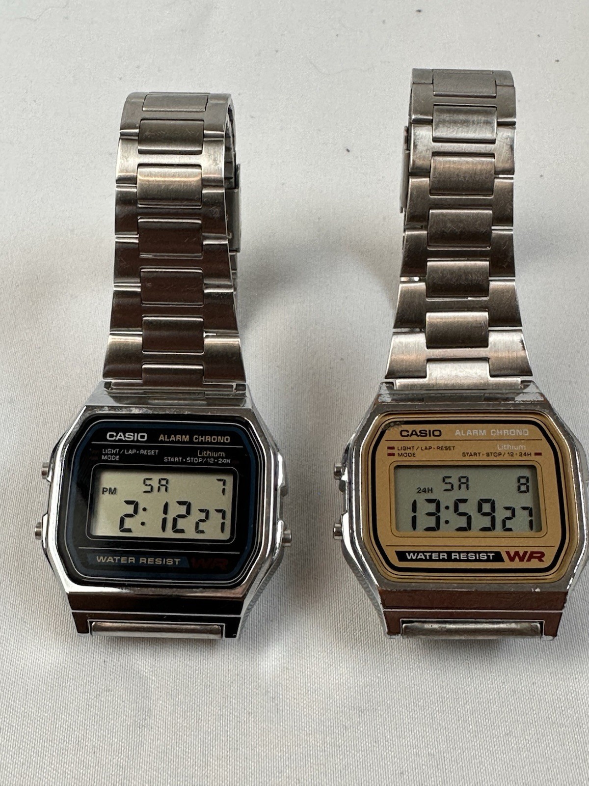 2 Casio Men’s Retro Digital Watch Water Resistant Alarm Chrono A158WE & A158W SS