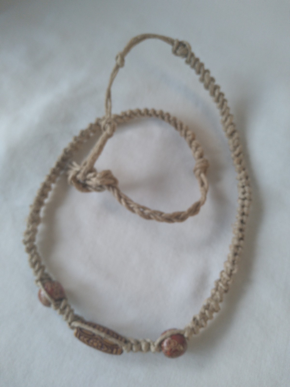 SURFER HEMP NECKLACE 28″ Adj Unisex Macrame Boho Hippie Ethnic US Seller New