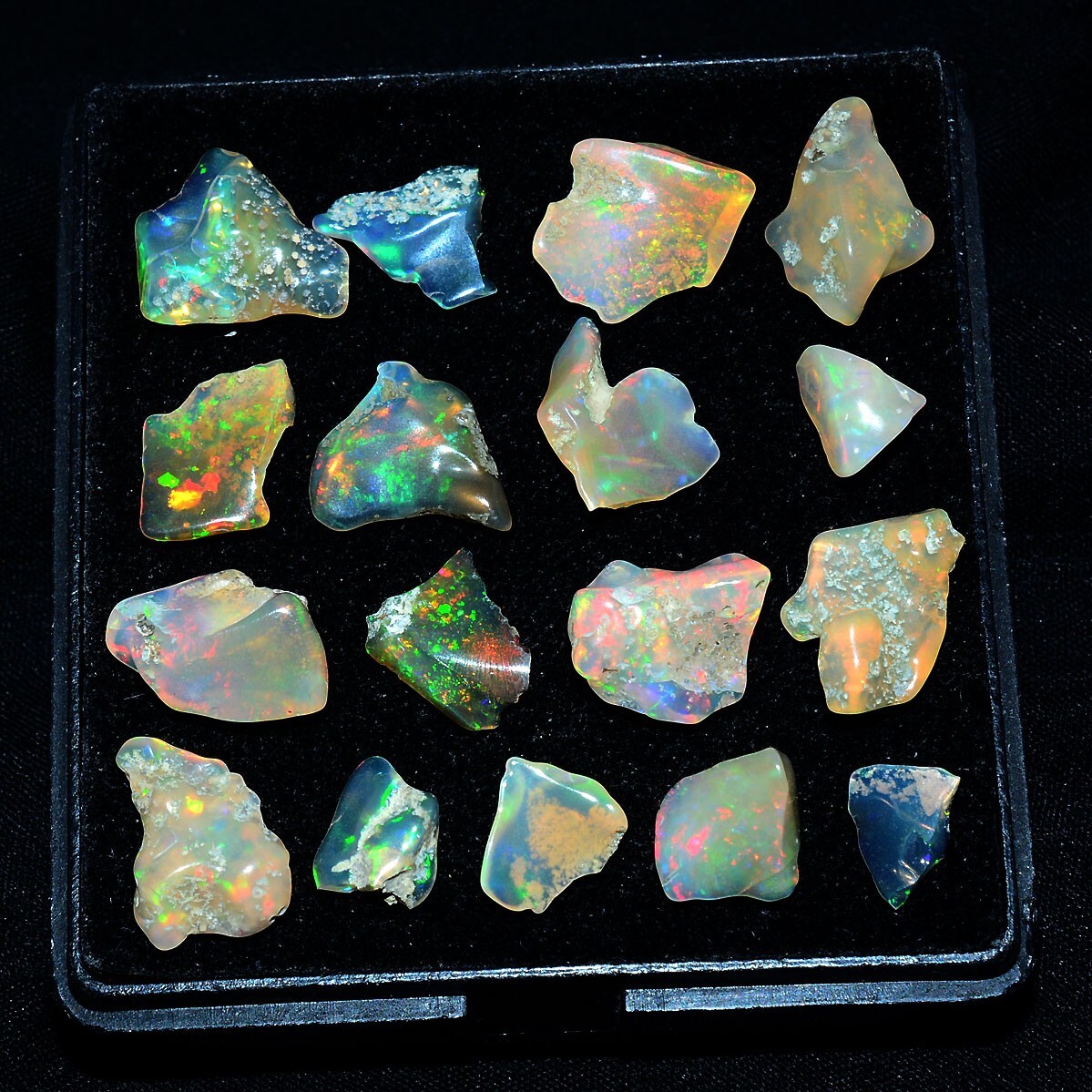 17 Pcs Natural Ethiopian Opal Rough AAA+ Grade Jumbo Welo Fire Raw Gemstones Lot
