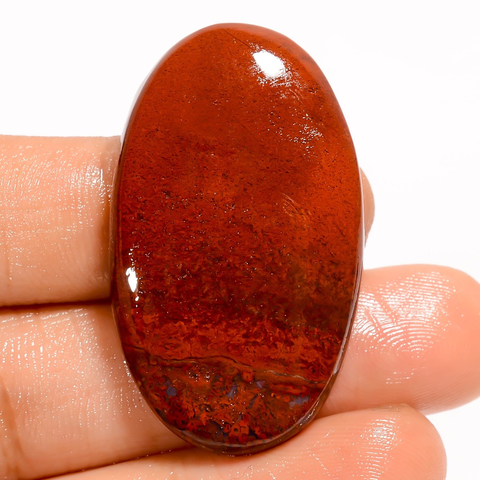 Natural Seam Agate Loose Gemstone Oval Cabochon For Jewelry 50.5 Ct 38X22X6 mm