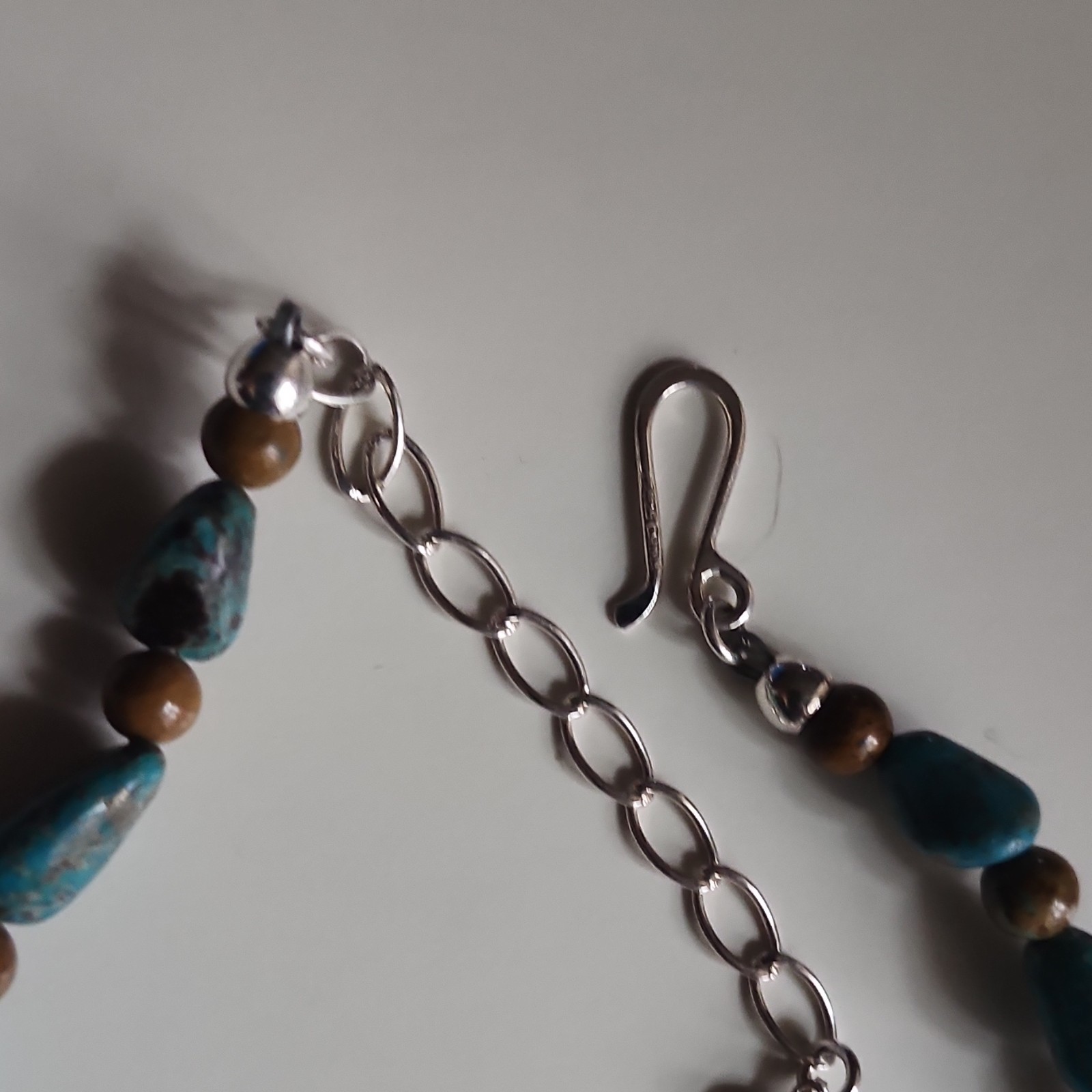Mine Finds by Jay King Handcrafted Beaded Turquoise Brown Necklace 18in