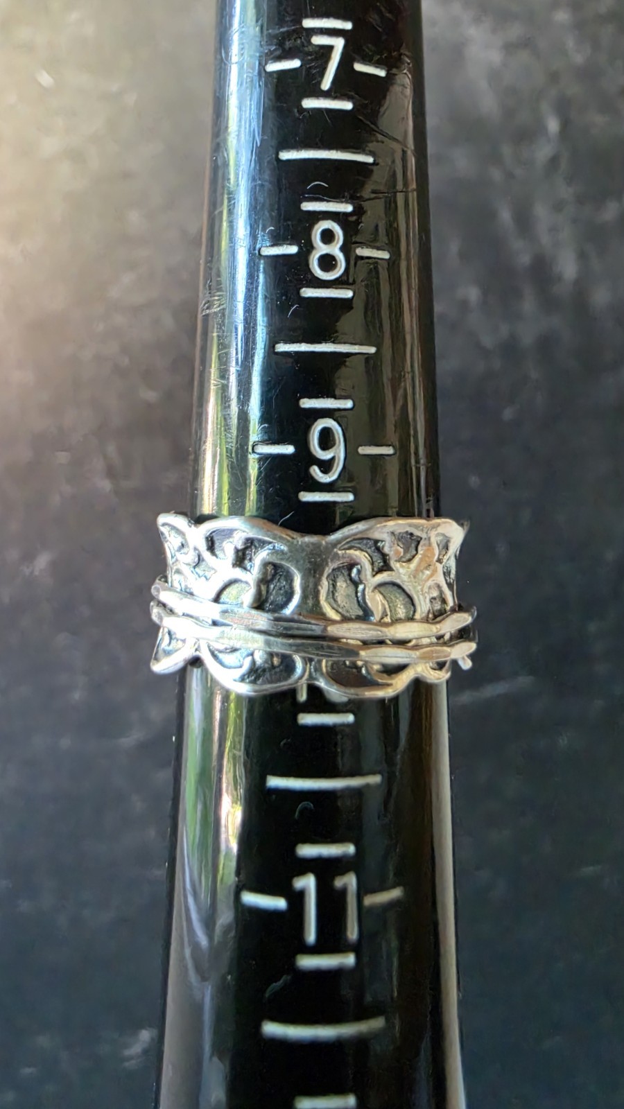 PZ Paz Creations Israel 925 Sterling Silver Spinner Ring, Size US 9.75 Vintage