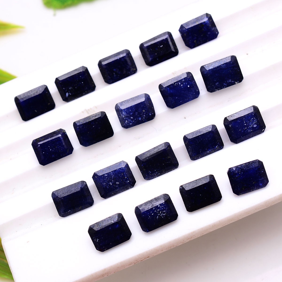Set Of 19 Pc Natural Blue Sapphire 7.60mm-8.02mm Cushion Cut Loose Gemstones Lot