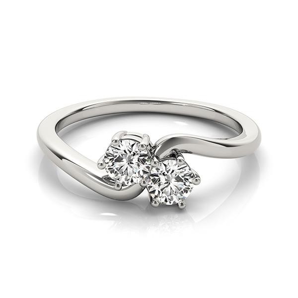 VS F 1.50Ct Lab Grown Round Diamond 14K Gold Forever Us Two Stone Solitaire Ring