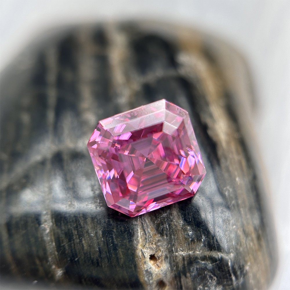 3x3mm-12x12mm 1PCS Asscher Cut Pink Loose Moissanite Gemstone for Jewelry Stone